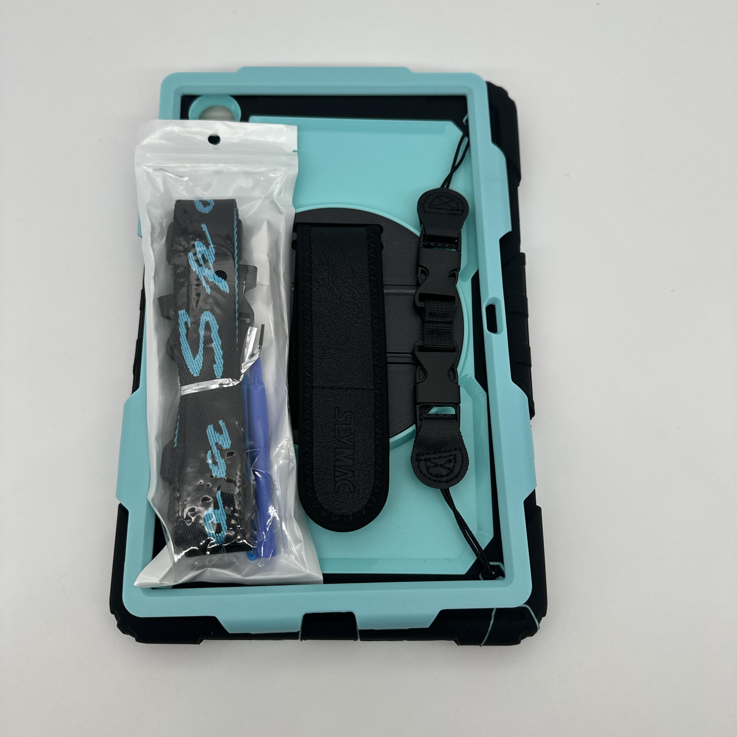 SEYMAC Shockproof Y5 SD Galaxy A7 T500 Sky BlueTablet Case & Strap