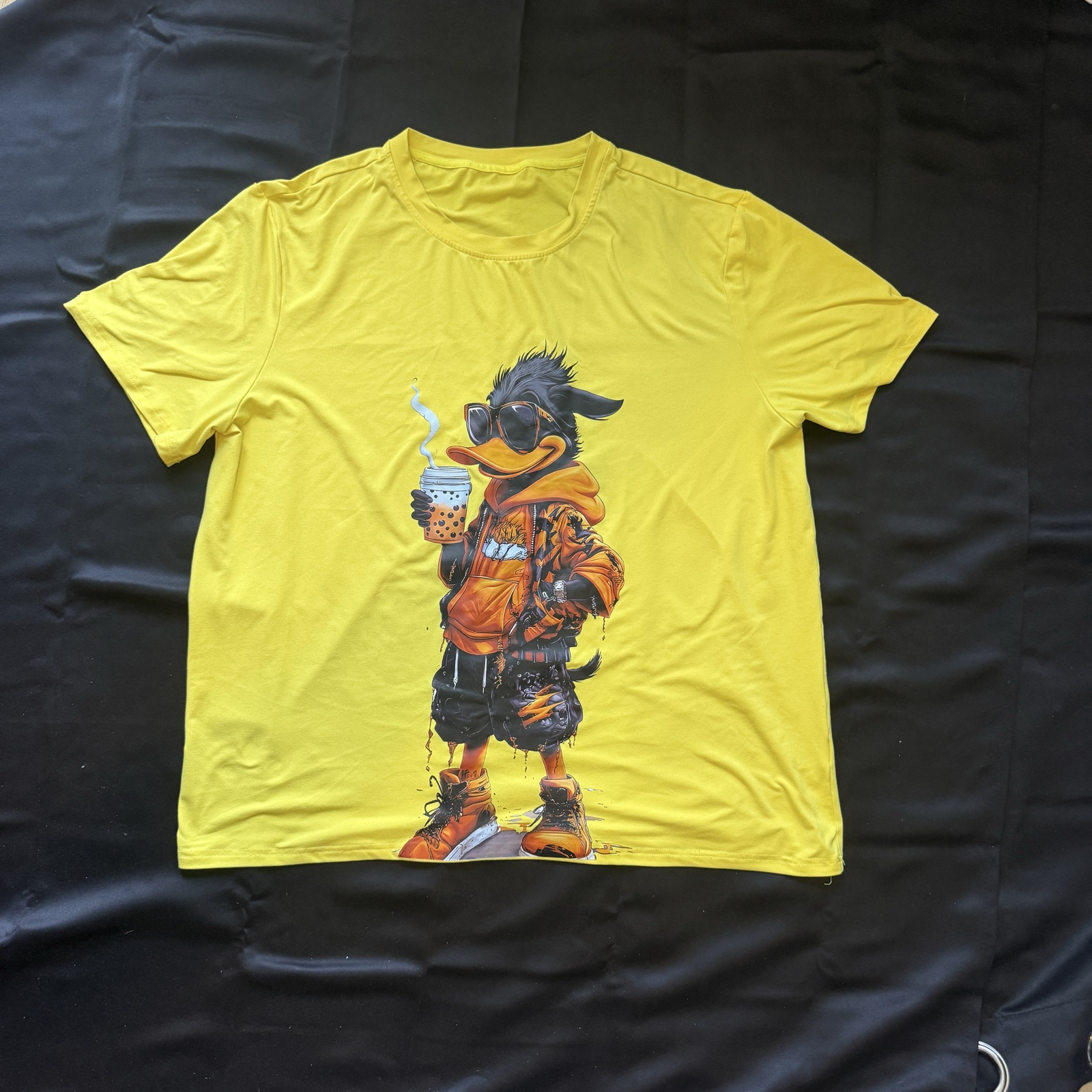 SHEIN Yellow Cartoon Graphic T-Shirt 2XL