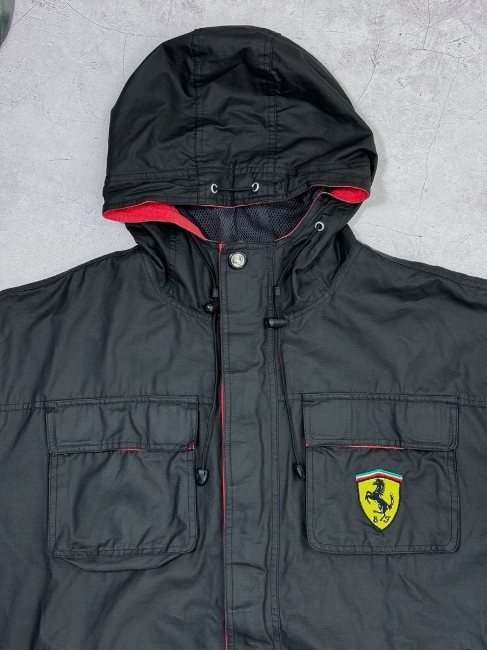 Ferrari Black Hooded Jacket with Pockets XL Men's image 2
