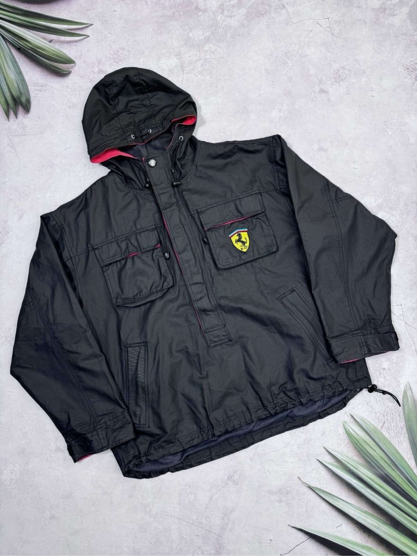 Ferrari Black Hooded Jacket with Pockets XL Men's image 3