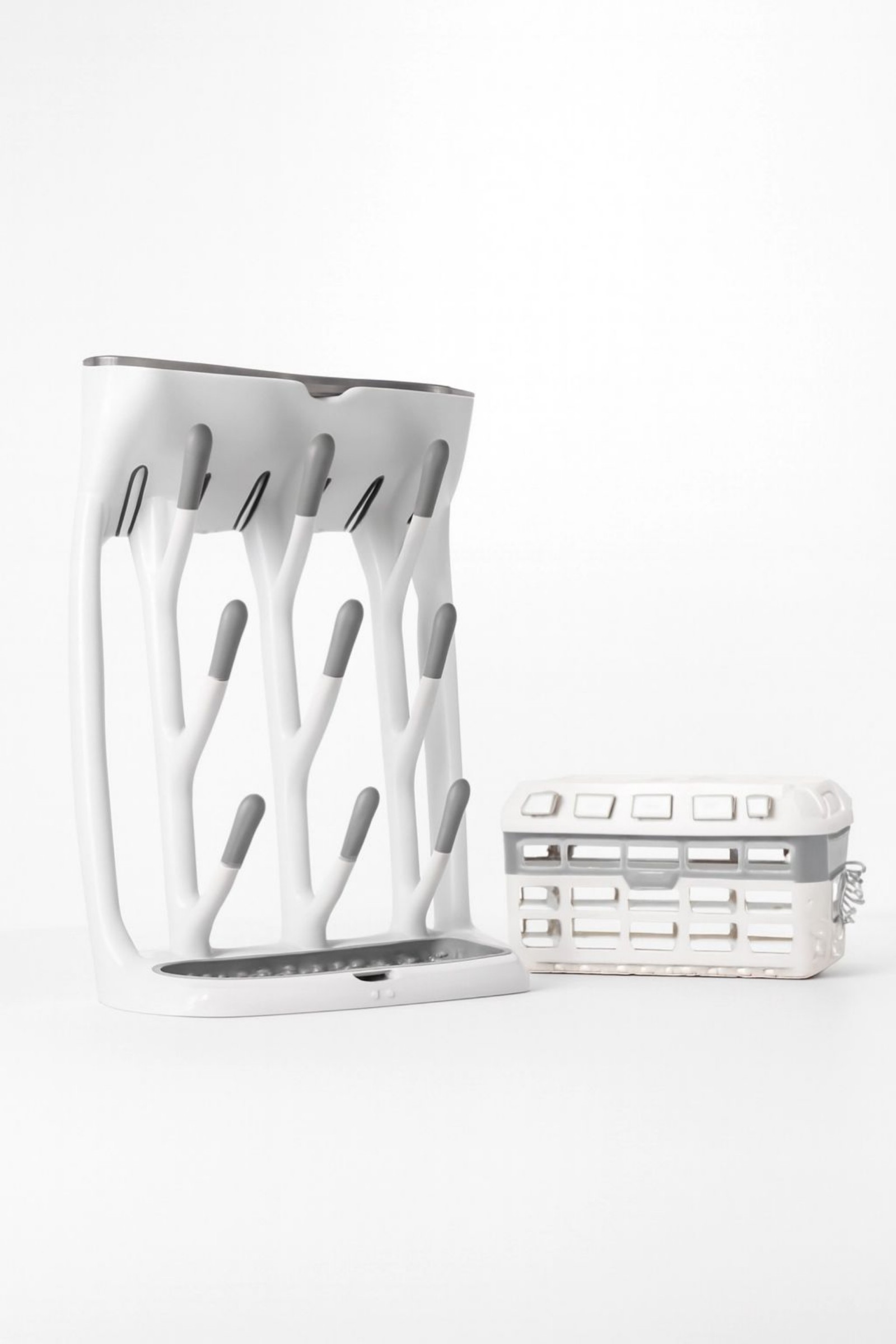 OXO White &Grey Drying Rack & Utensil Basket