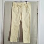 Falmer Pale Yellow Cropped Jeans Size 14 Cotton Stretch