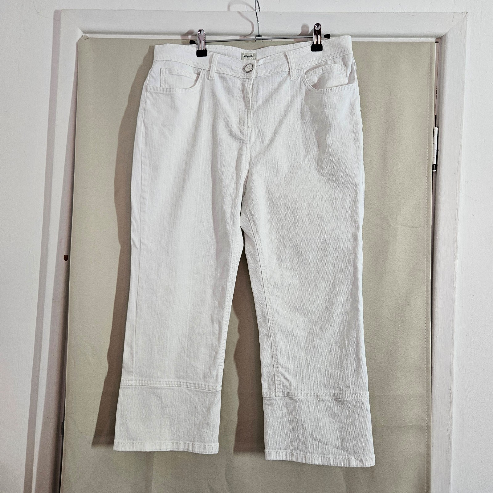Viyella White Cropped Jeans UK 12