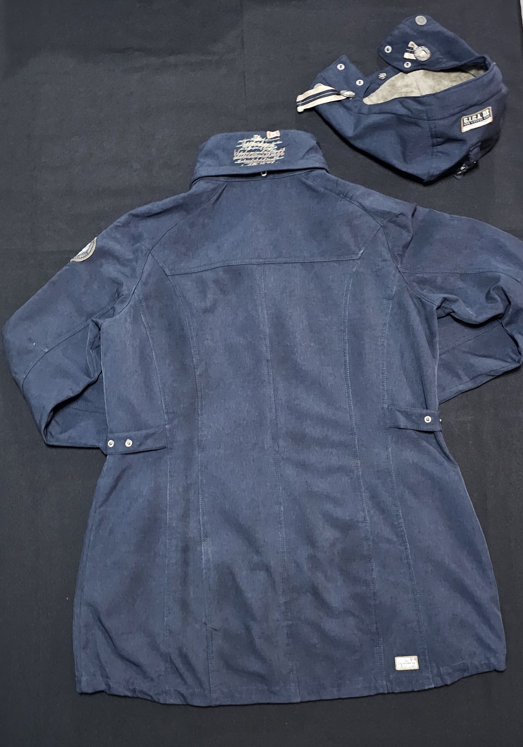 Signal Blue Hooded Cotton Jacket M Removable Hood