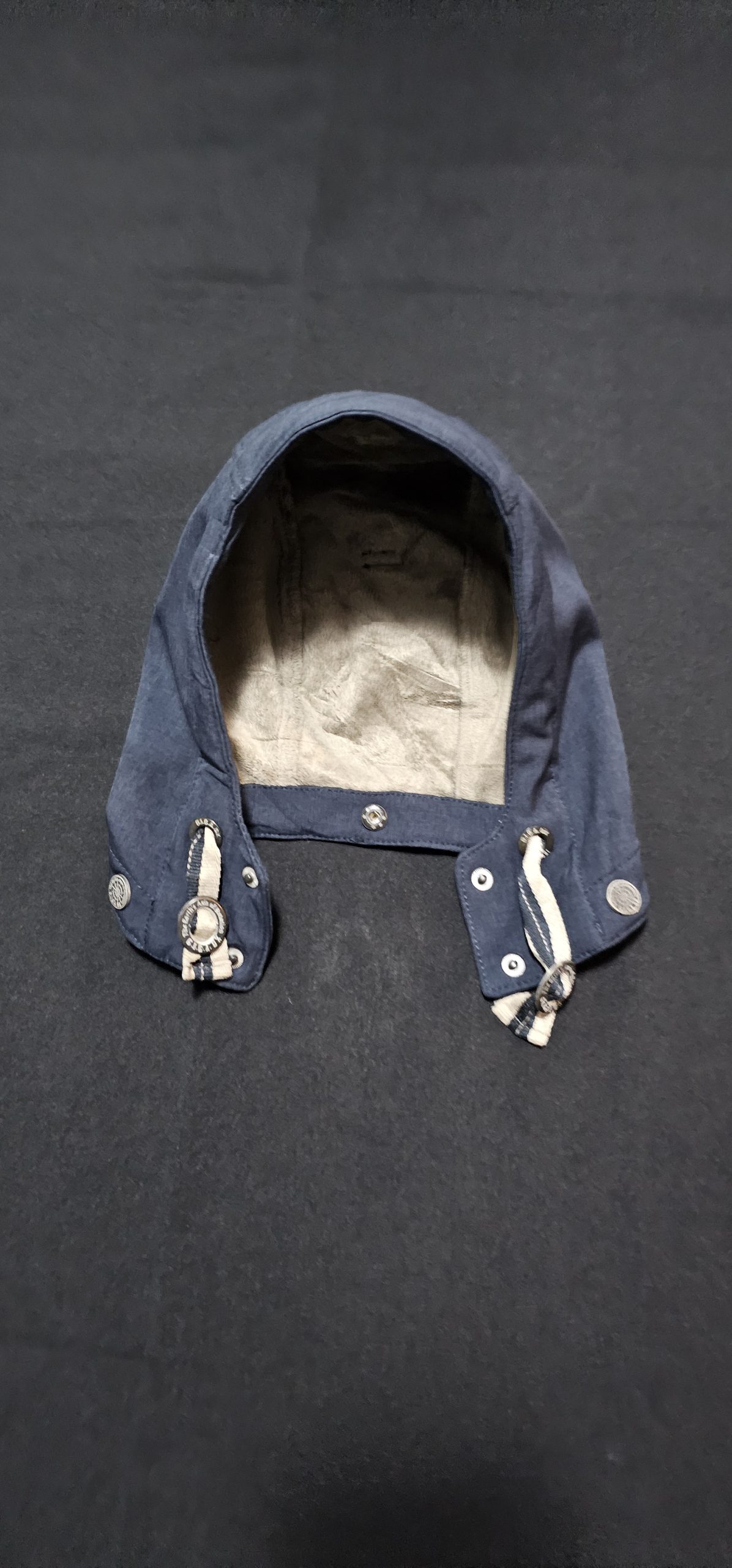 Signal Blue Hooded Cotton Jacket M Removable Hood image 2