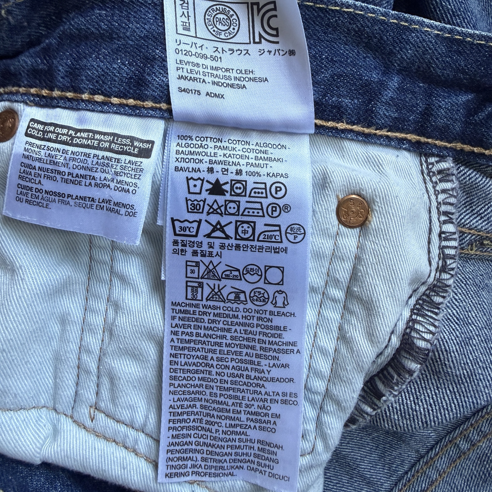 Levi’s 522 Jeans W32 L32 Blue Denim Slim Taper Menswear image 3