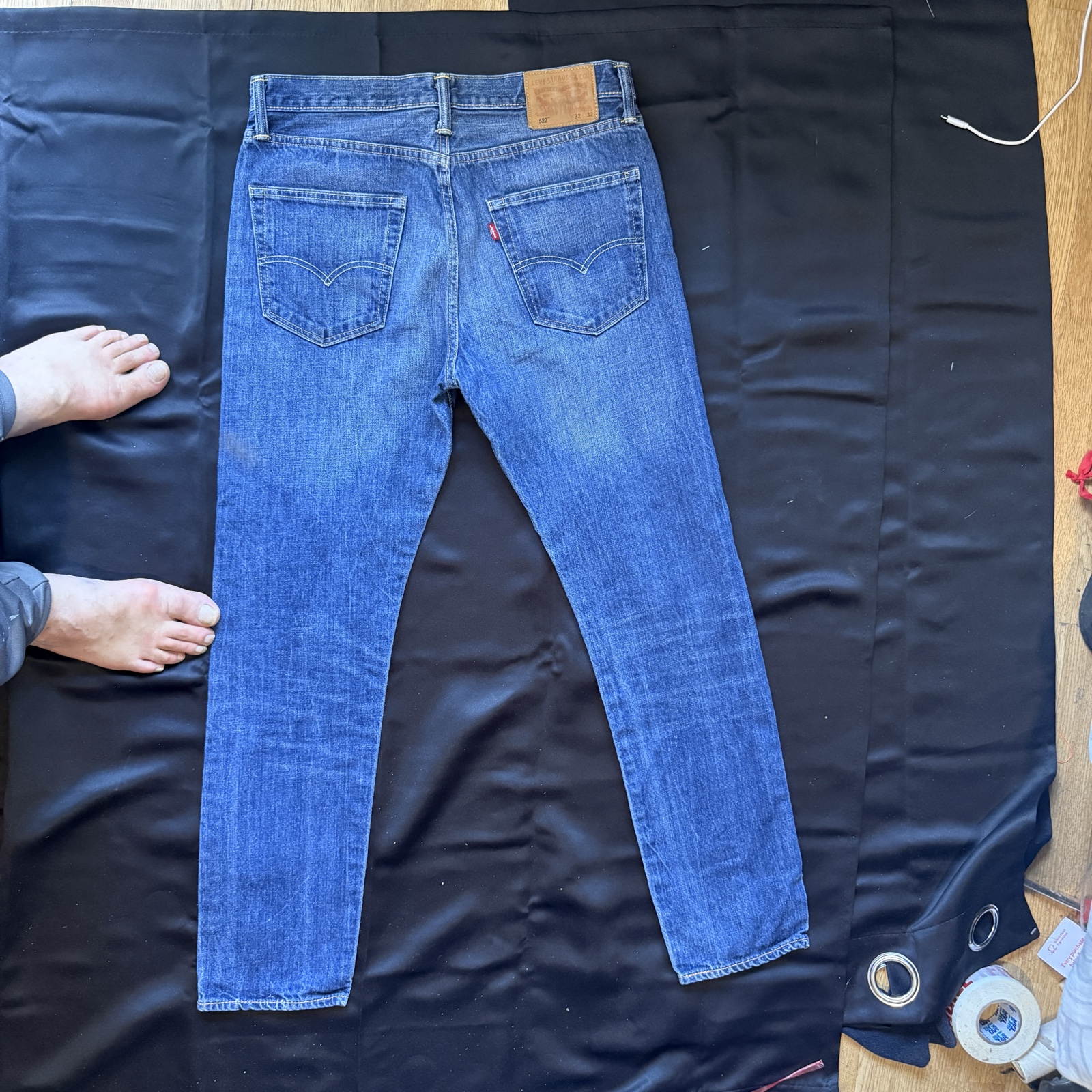 Levi’s 522 Jeans W32 L32 Blue Denim Slim Taper Menswear image 4