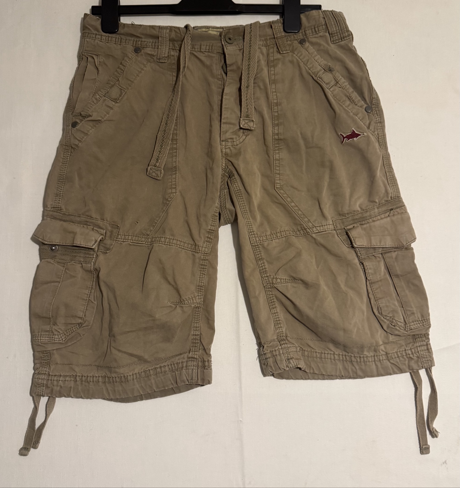 Generic Beige Cargo Shorts Drawstring Waist M Cotton
