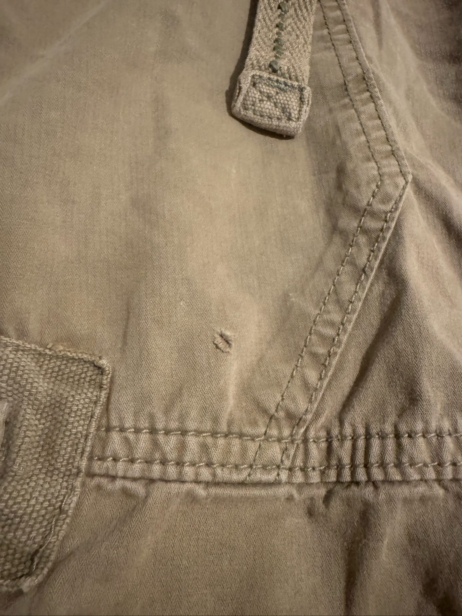Generic Beige Cargo Shorts Drawstring Waist M Cotton image 2
