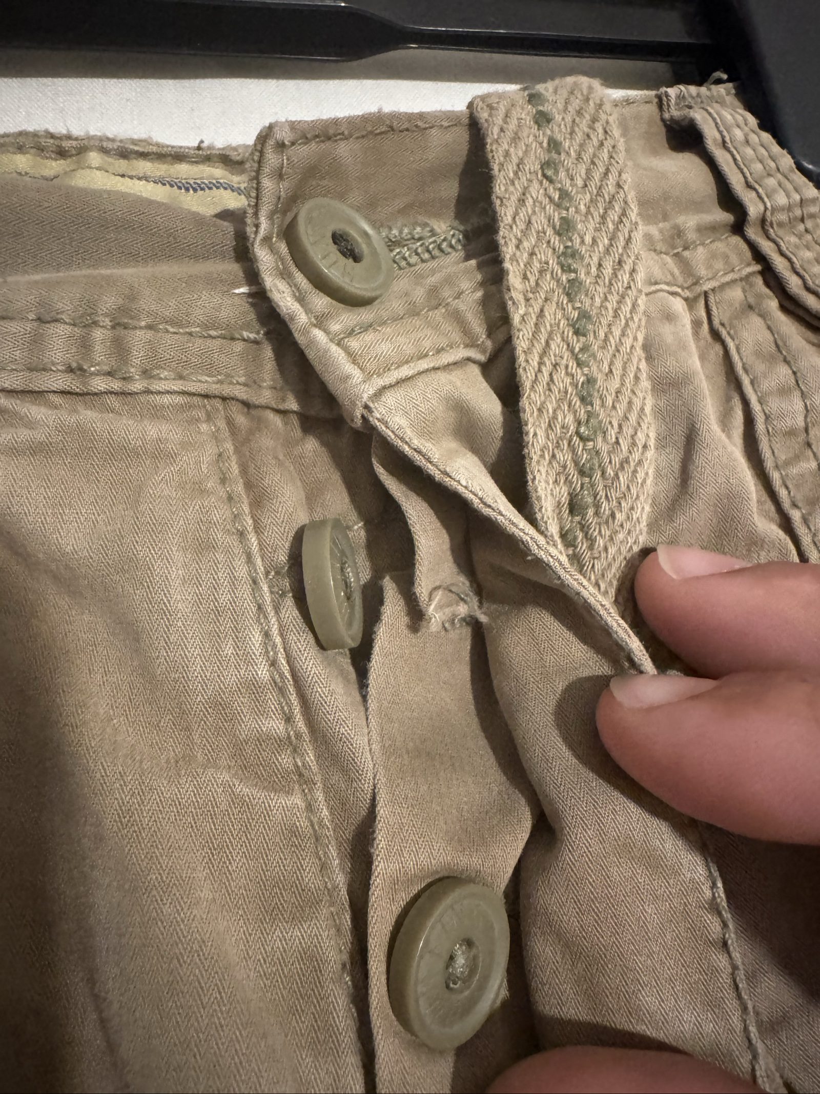 Generic Beige Cargo Shorts Drawstring Waist M Cotton image 5