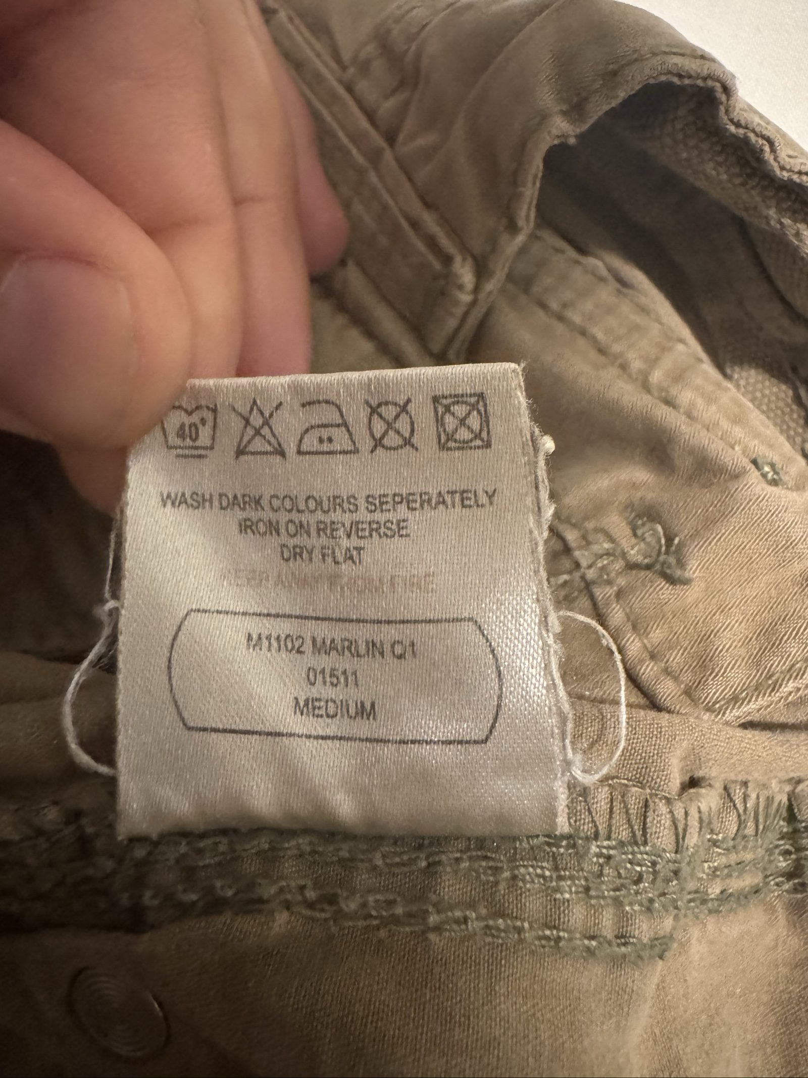 Generic Beige Cargo Shorts Drawstring Waist M Cotton image 8
