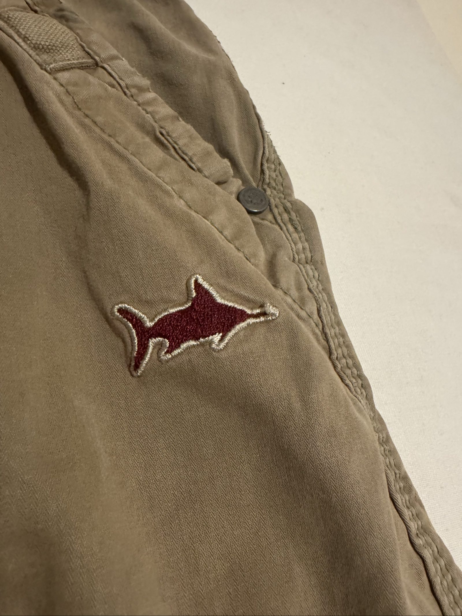 Khaki Cotton Cargo Shorts With Drawstring Waist Size 36 image 4