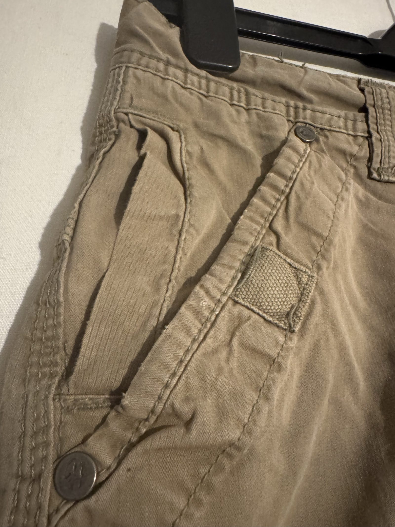 Khaki Cotton Cargo Shorts With Drawstring Waist Size 36 image 6