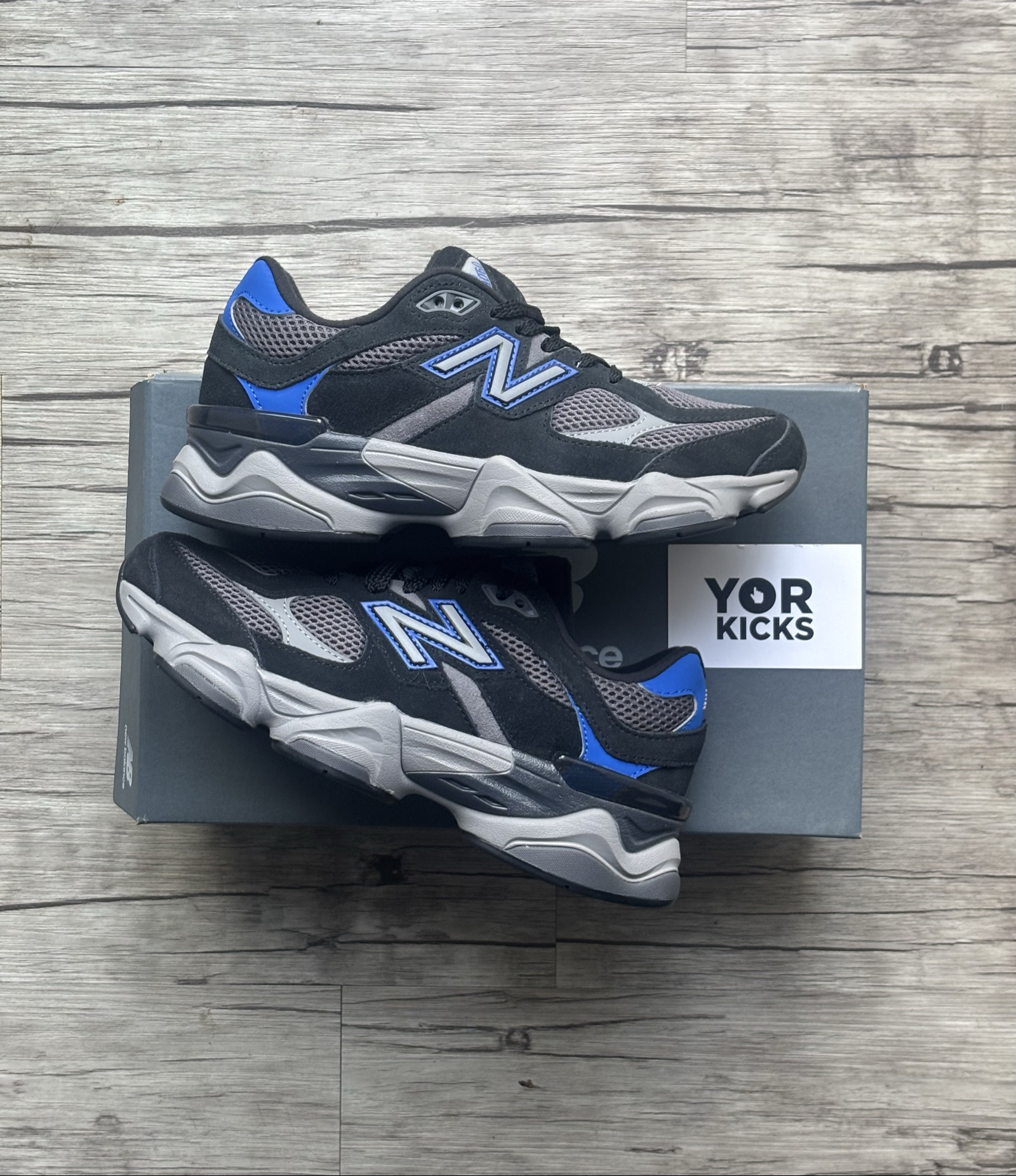New Balance 9060 | Black Grey Blue GC9060JL | Kids Size UK 5