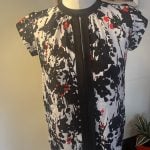 Dorothy Perkins Black, White & Red Floral Blouse UK 10