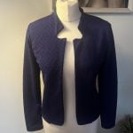 Therapy Purple Textured Knit Jacket Women's UK 10 Medium