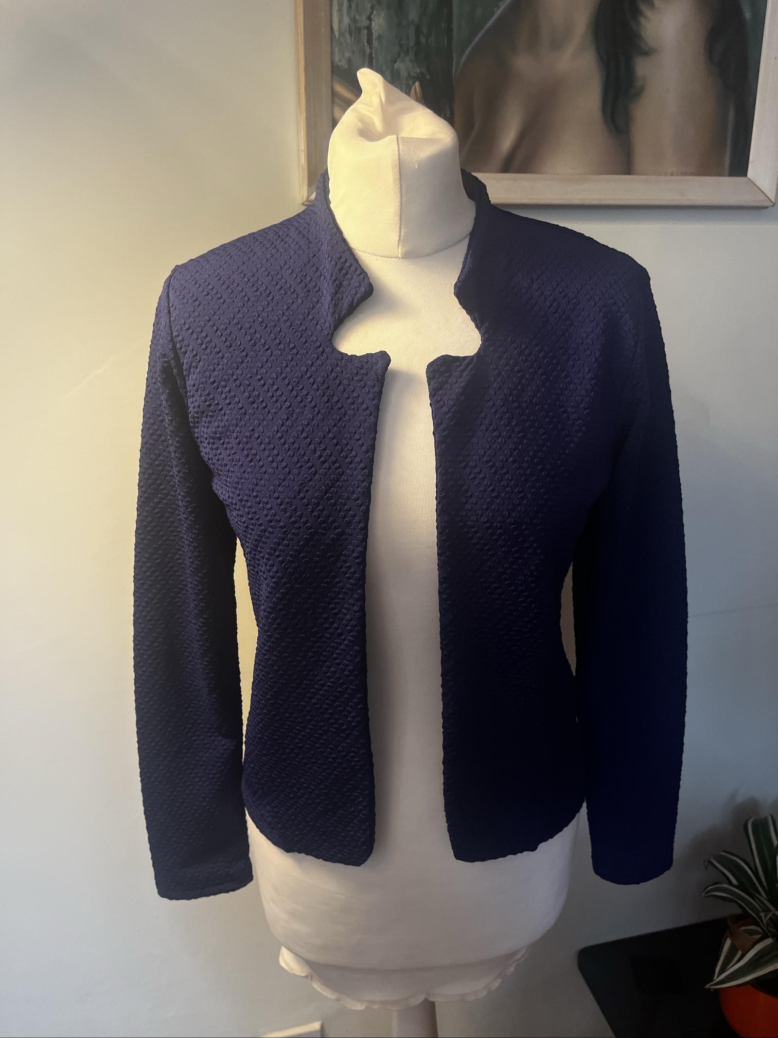 Therapy Purple Textured Knit Jacket Women's UK 10 Medium