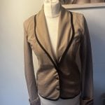 Vila Beige & Brown Contrast Trim Blazer Jacket Small