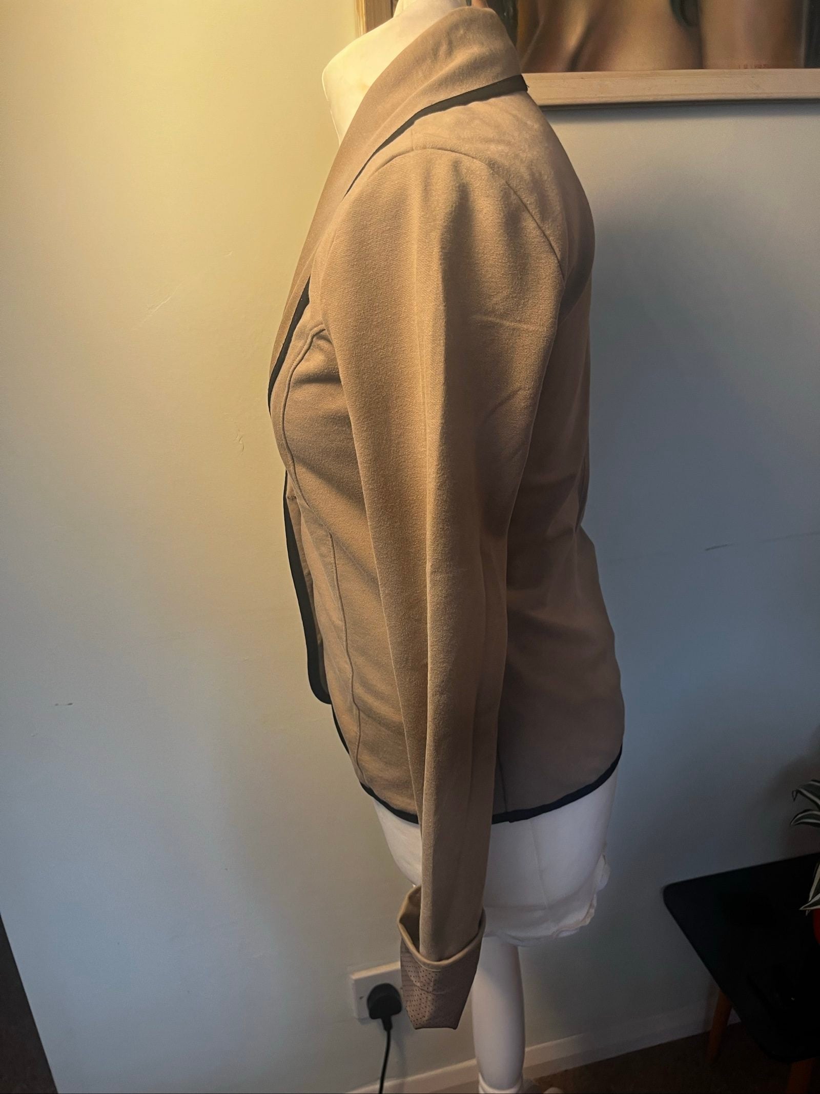 Vila Beige & Brown Contrast Trim Blazer Jacket Small image 4