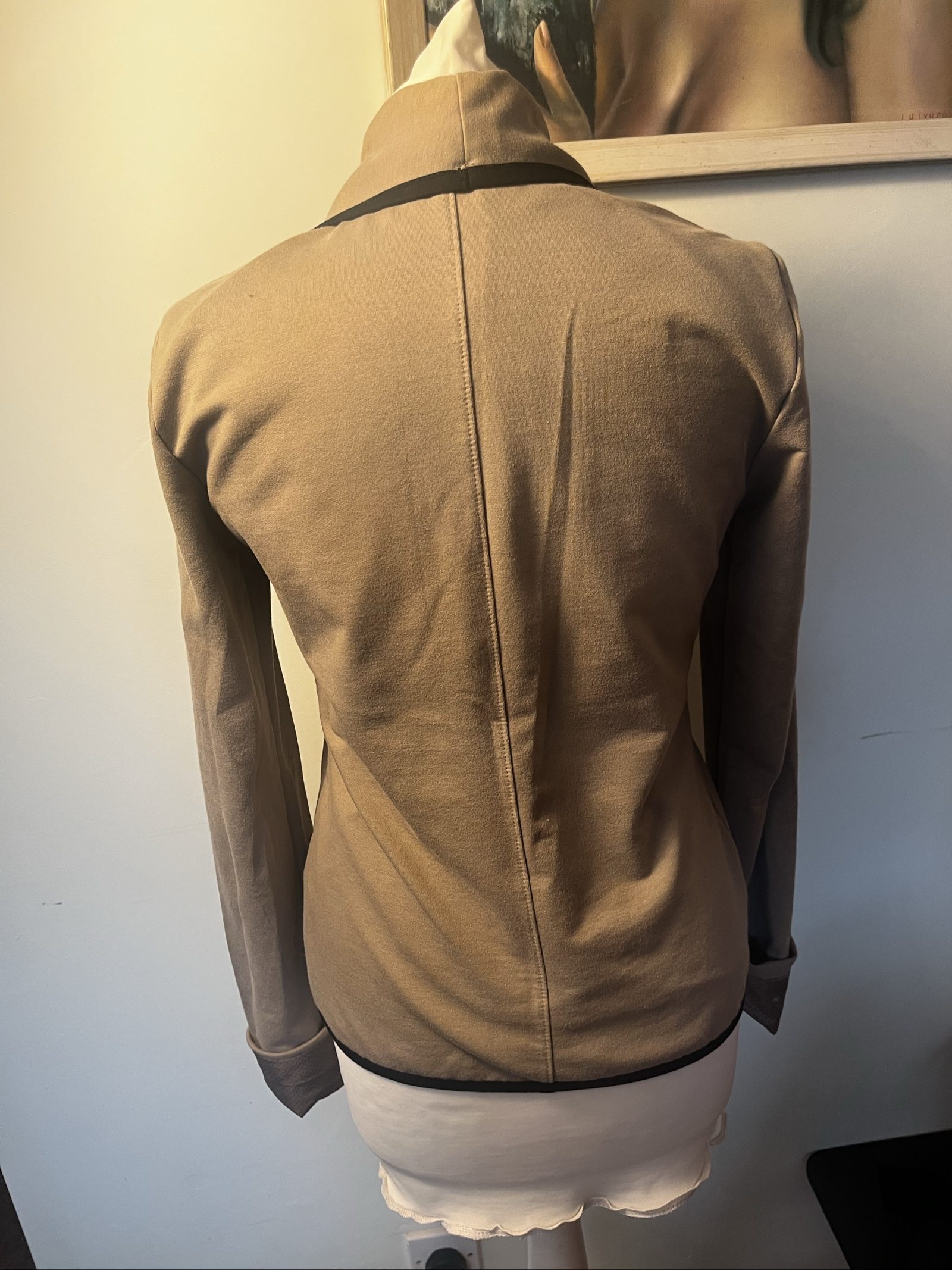 Vila Beige & Brown Contrast Trim Blazer Jacket Small image 5