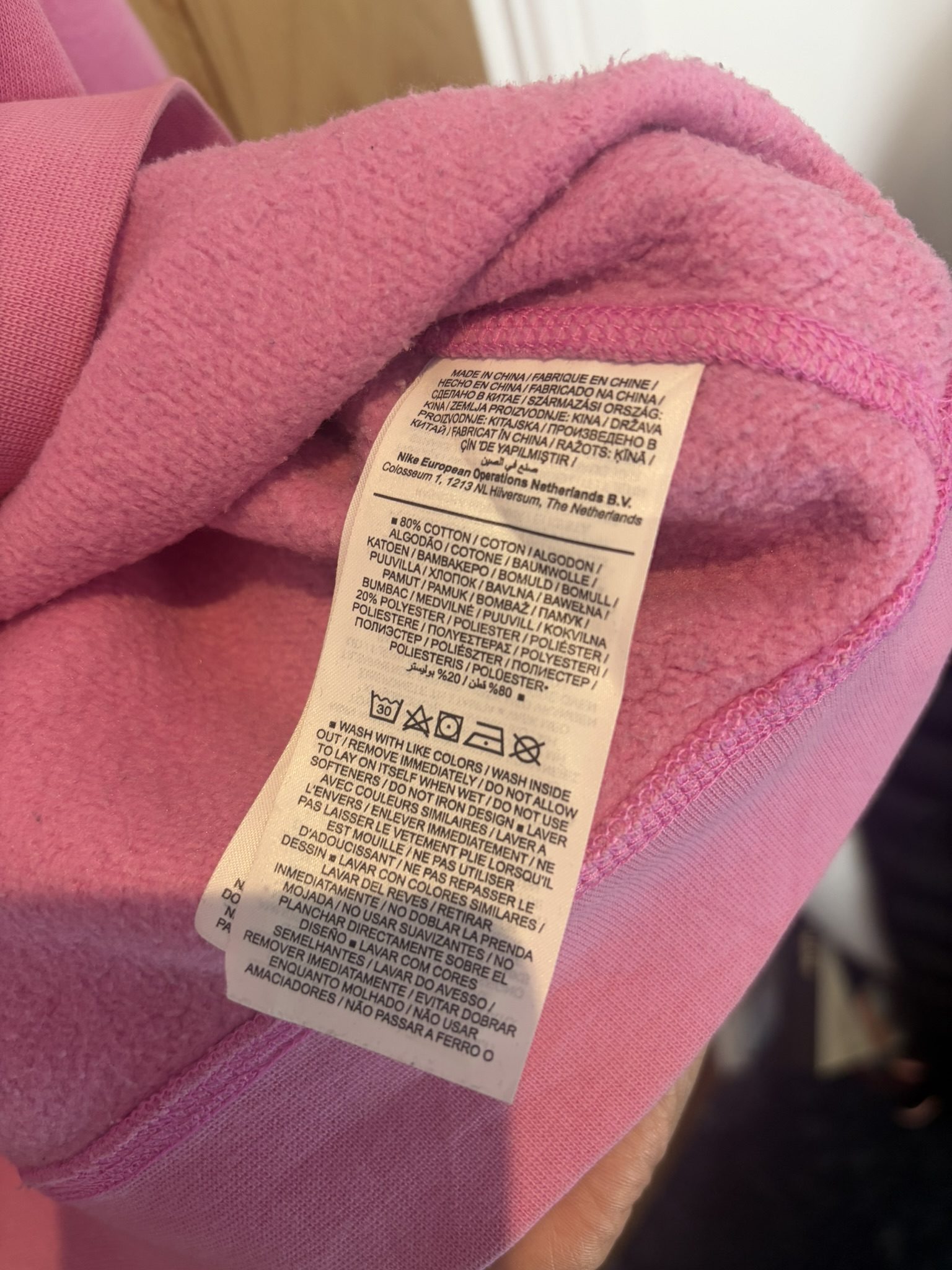 Nike Pink & Black Crop Sweatshirt XL Cozy Fleece image 3