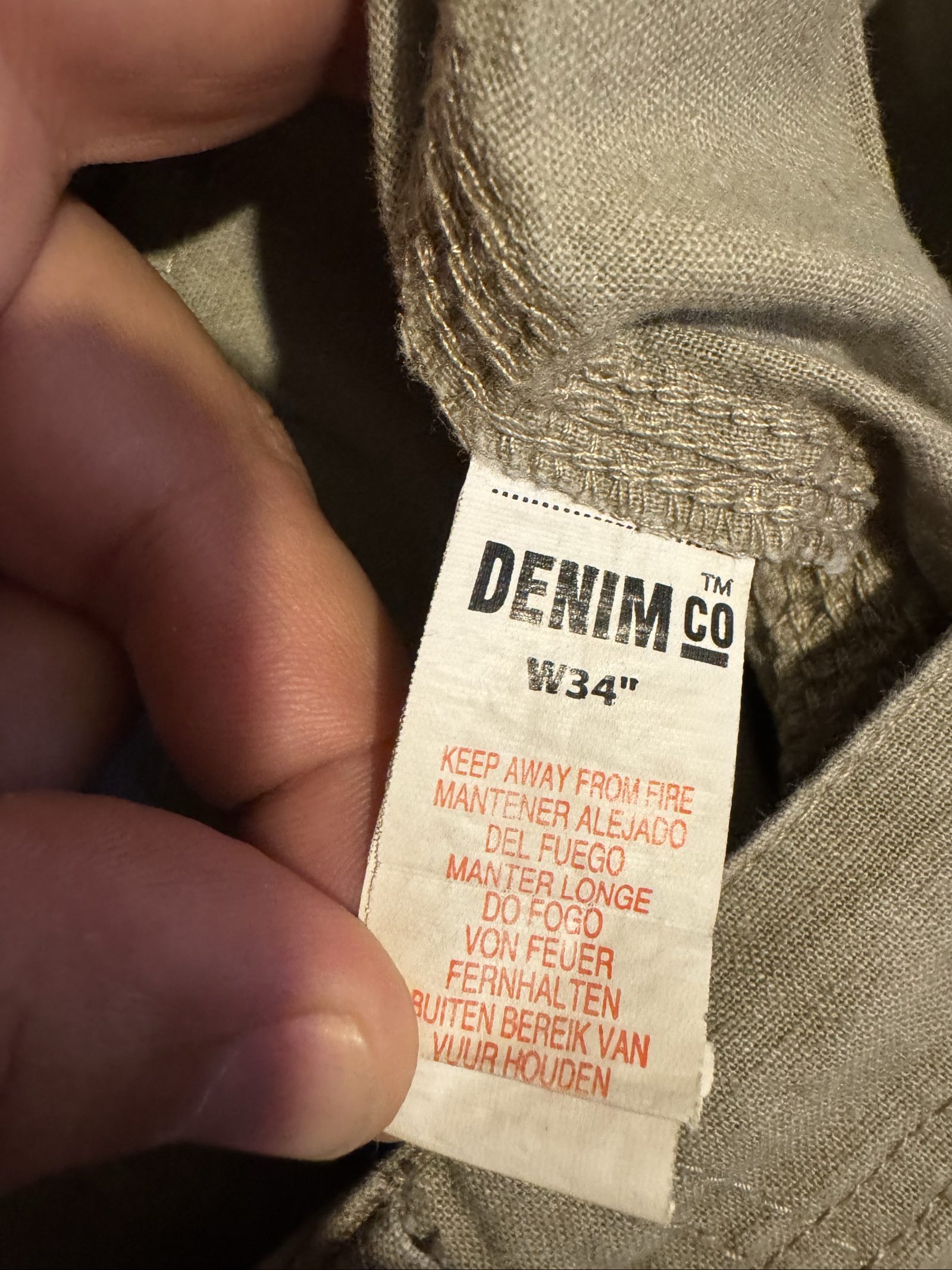 Linen Blend Beige Cargo Shorts W34 Button Fly image 7