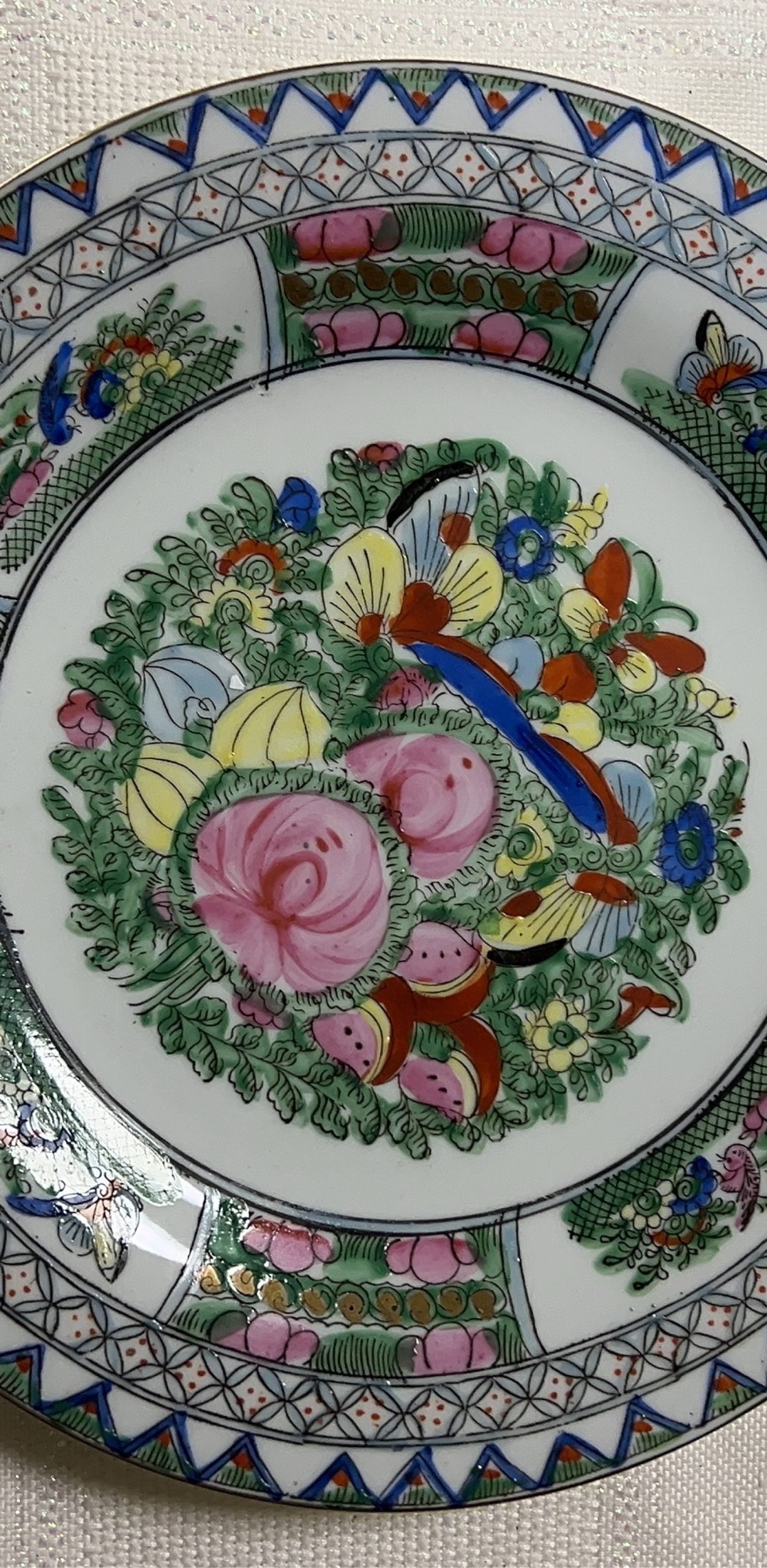 Hand-Painted Floral Decorative Porcelain Plate