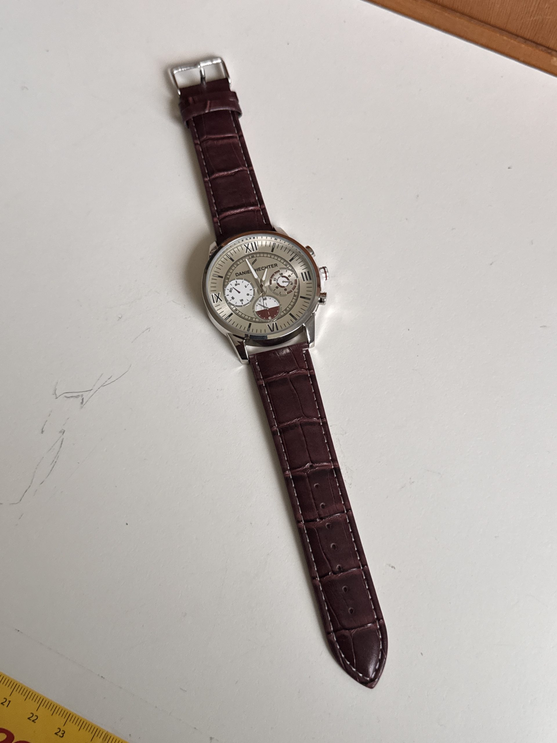 Daniel Hechter Silver Dial Watch Brown Leather Strap Watch-2 image 3