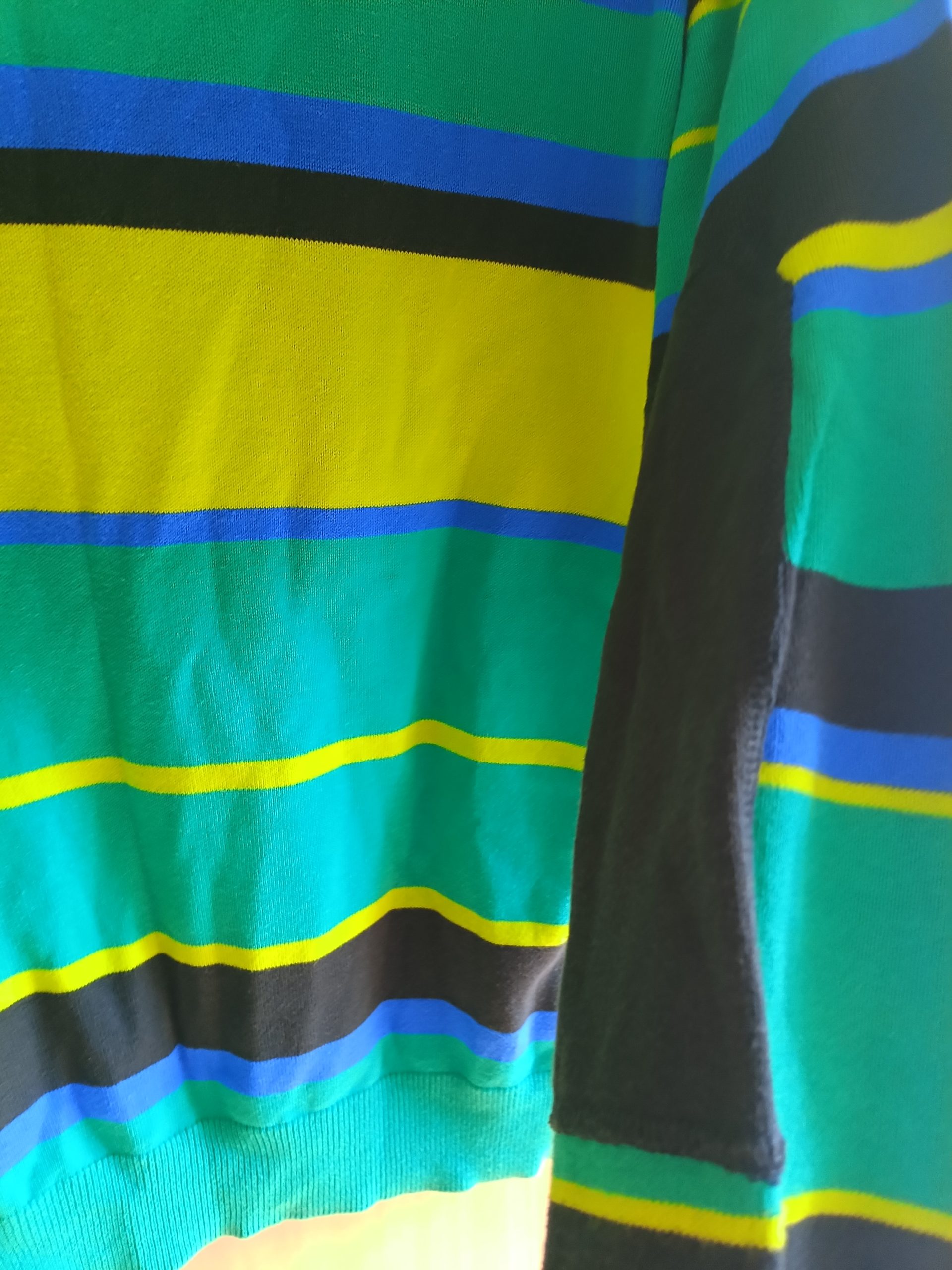 Bench Blue, Green & Black Striped Sweater Large Mens image 2