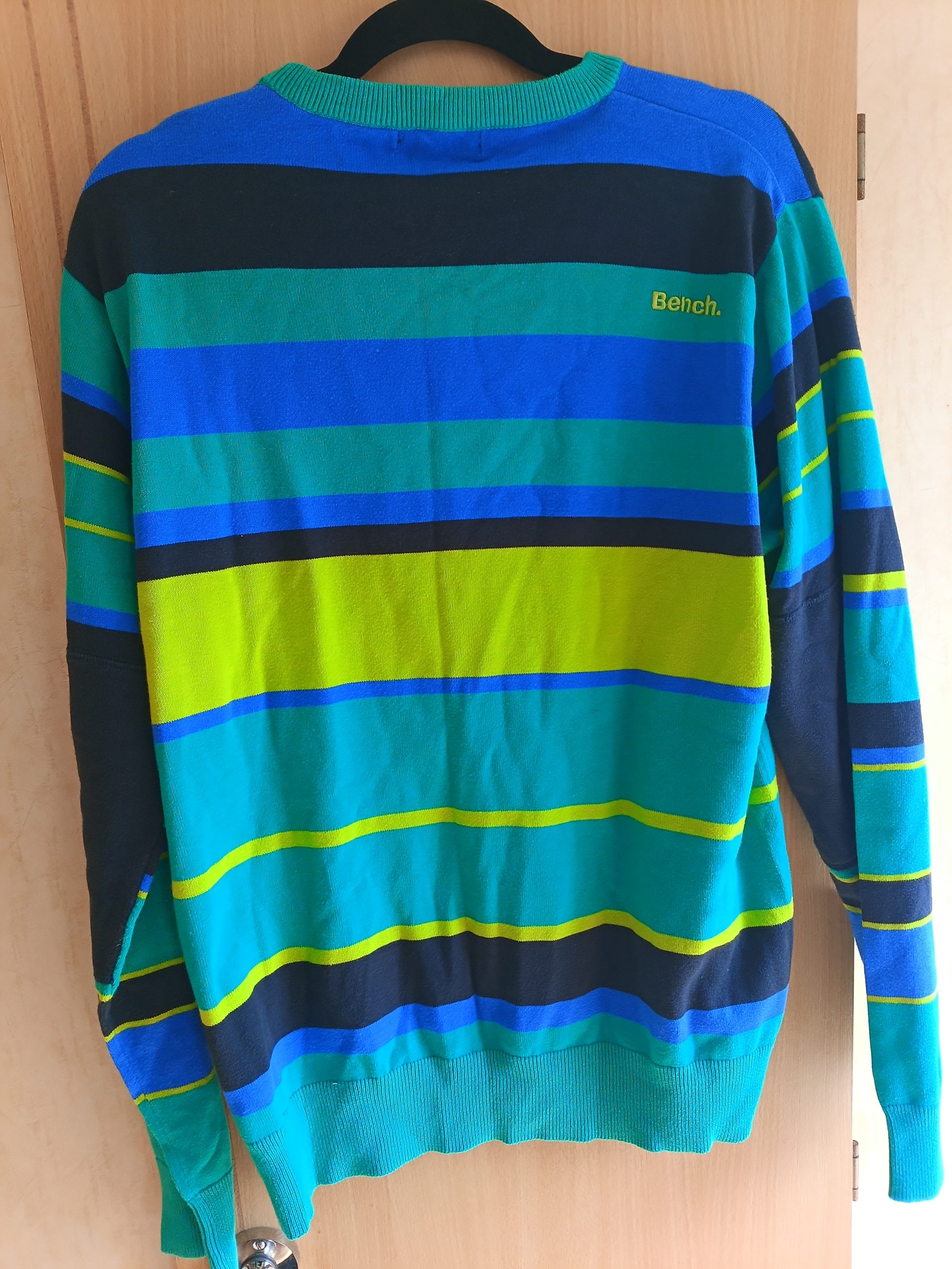 Bench Blue, Green & Black Striped Sweater Large Mens image 4