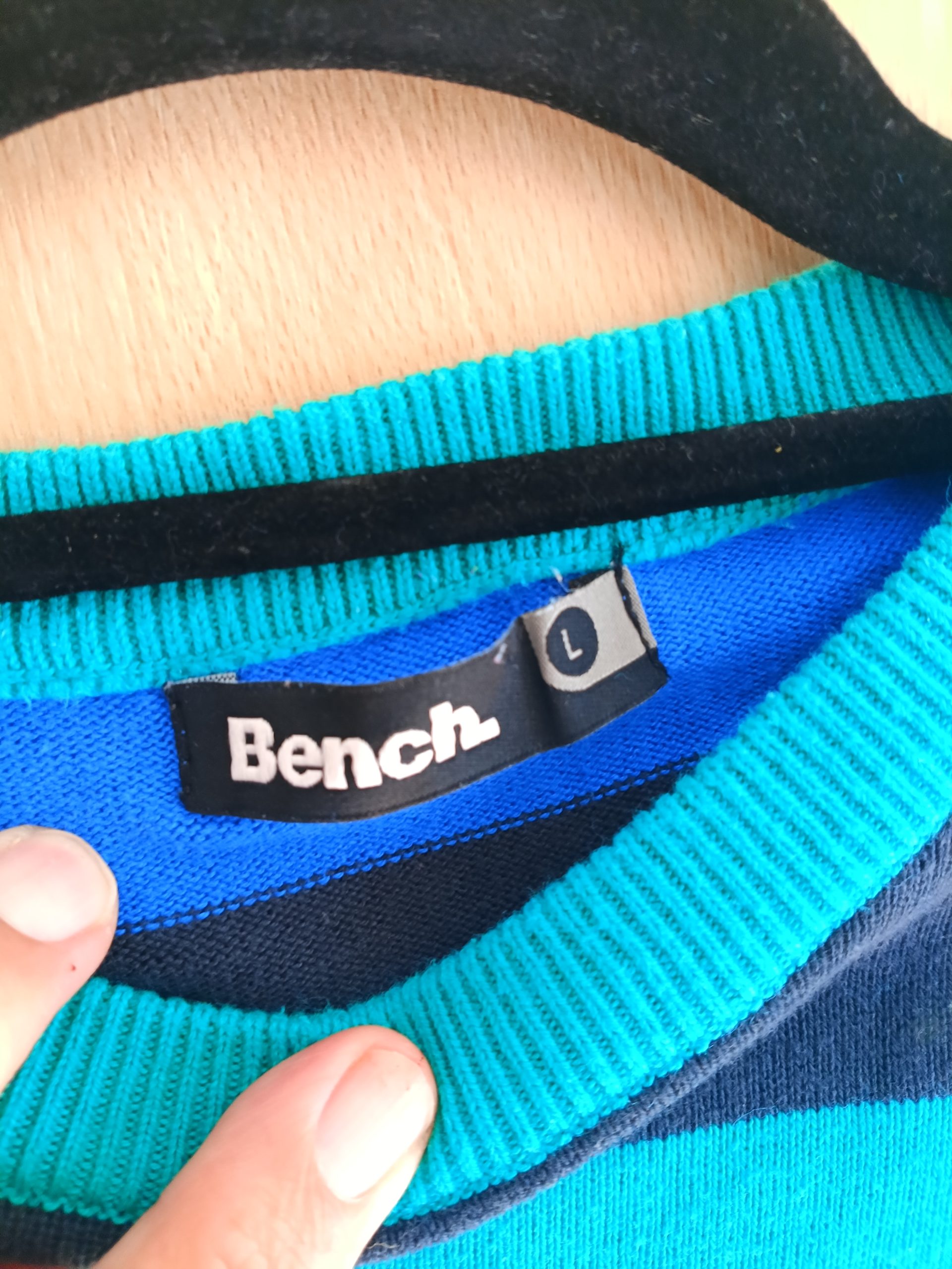 Bench Blue, Green & Black Striped Sweater Large Mens image 8
