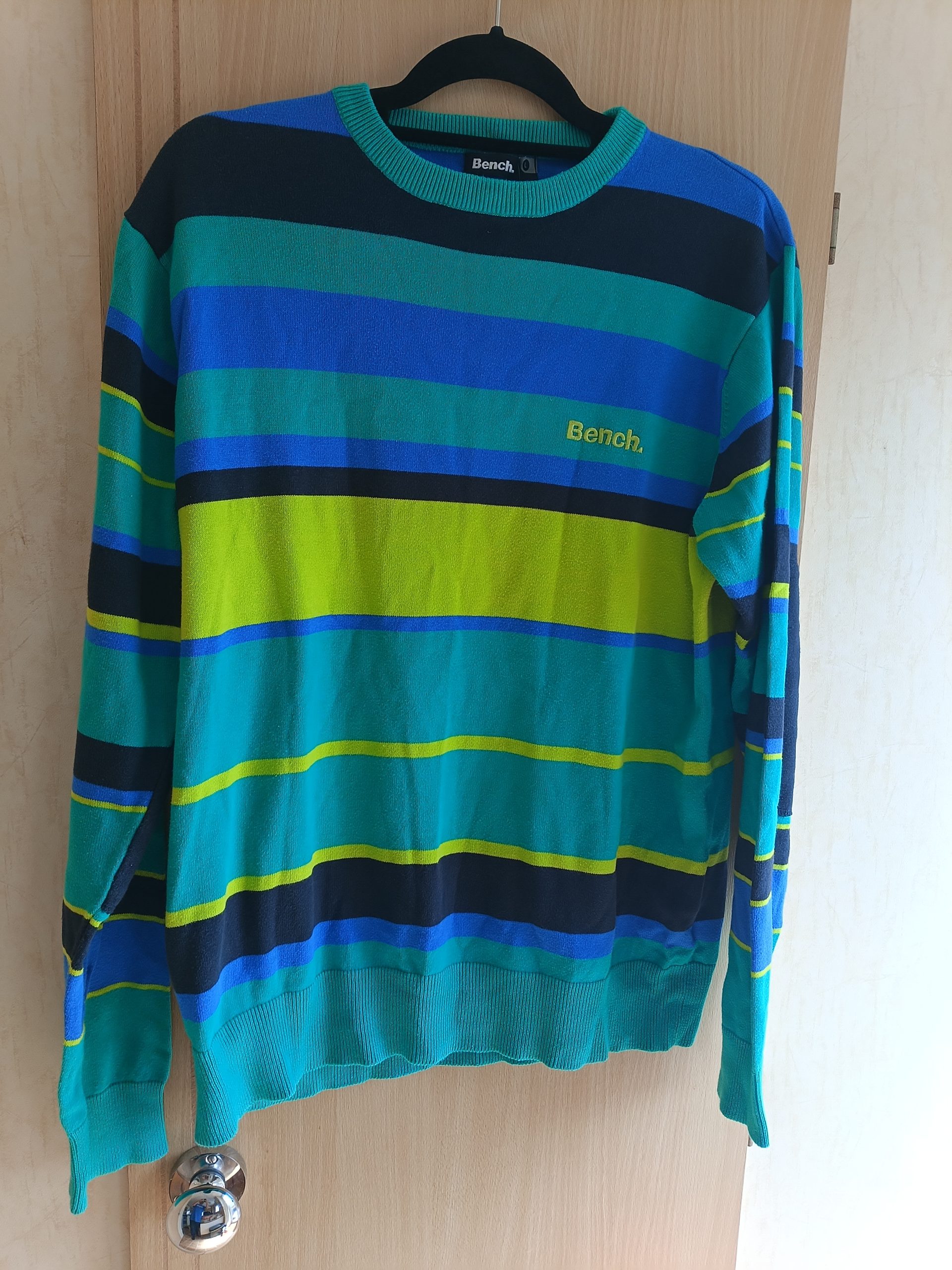 Bench Blue, Green & Black Striped Sweater Large Mens