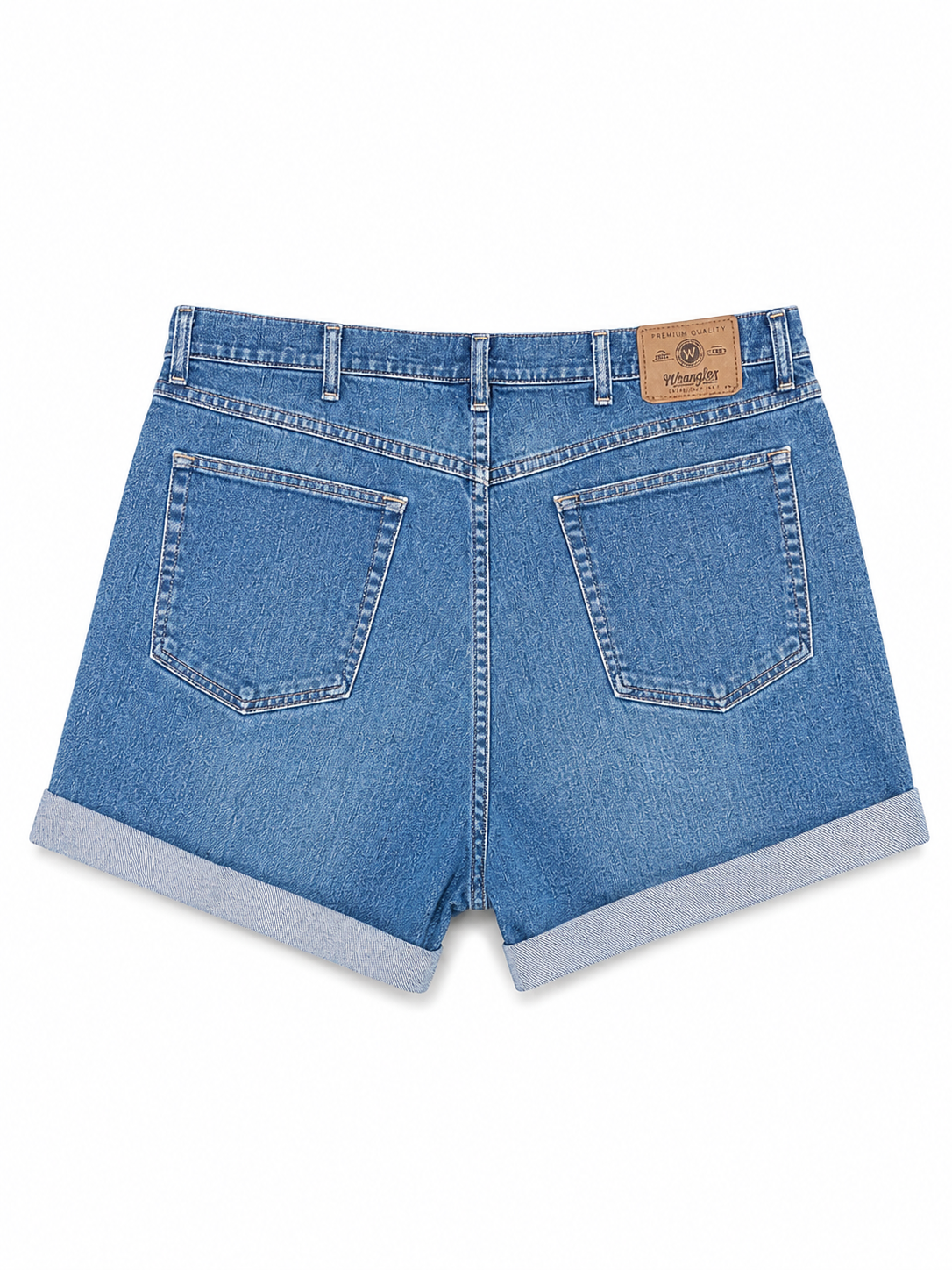 Wrangler denim shorts faded blue wash and cuffs 40"