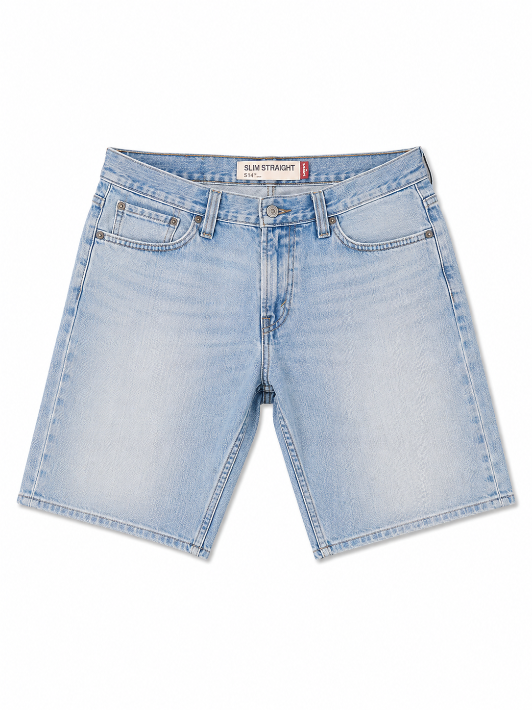 Levi's 501 jeans shorts, light-wash blue 30"