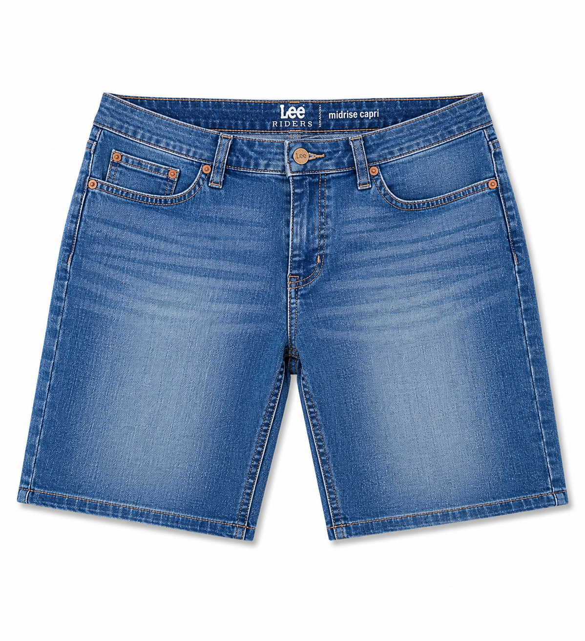 Lee Riders mid-rise denim capri shorts blue,32"