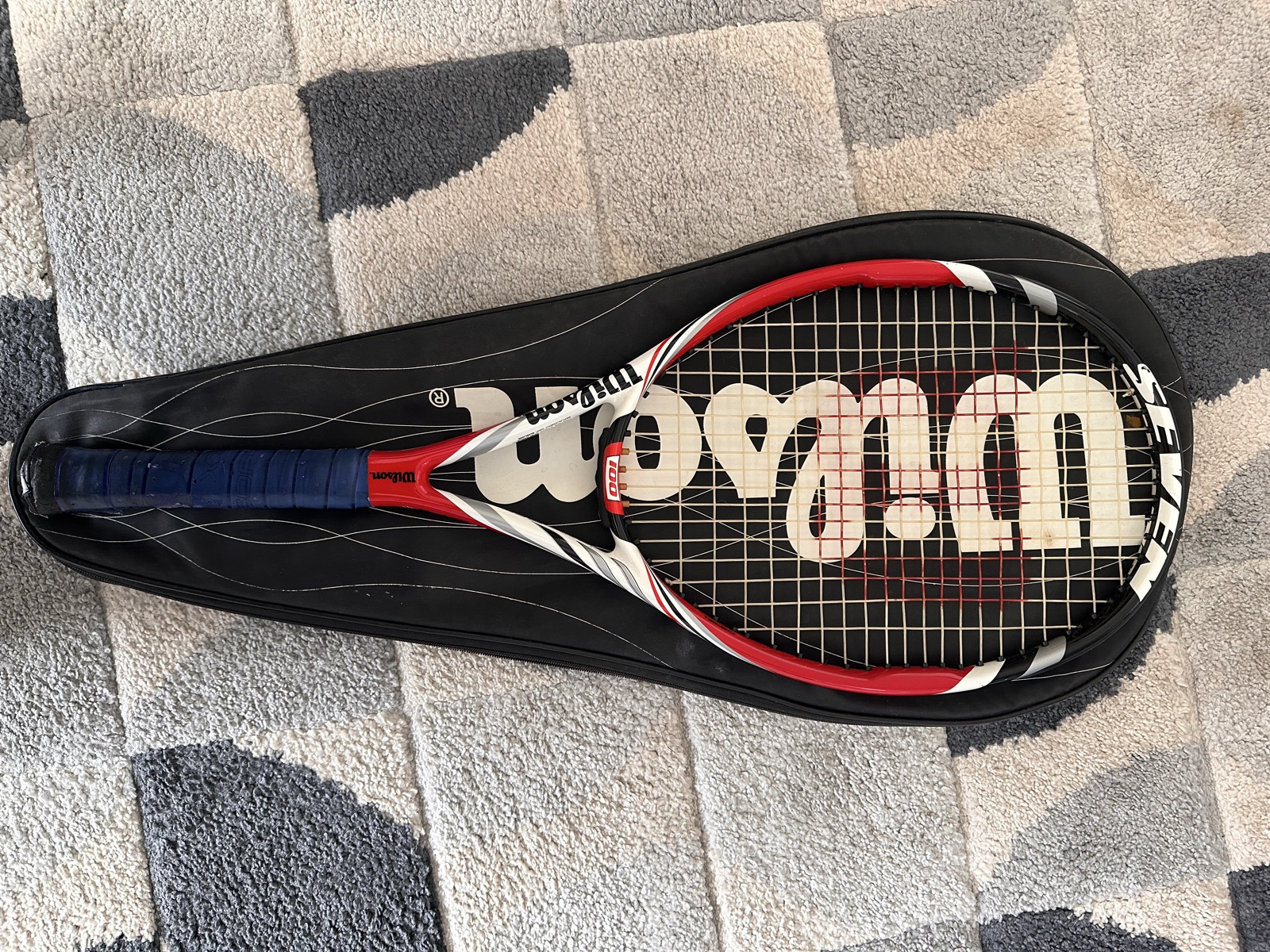 Wilson BLX 4 1/8" Tennis Racket Red & White