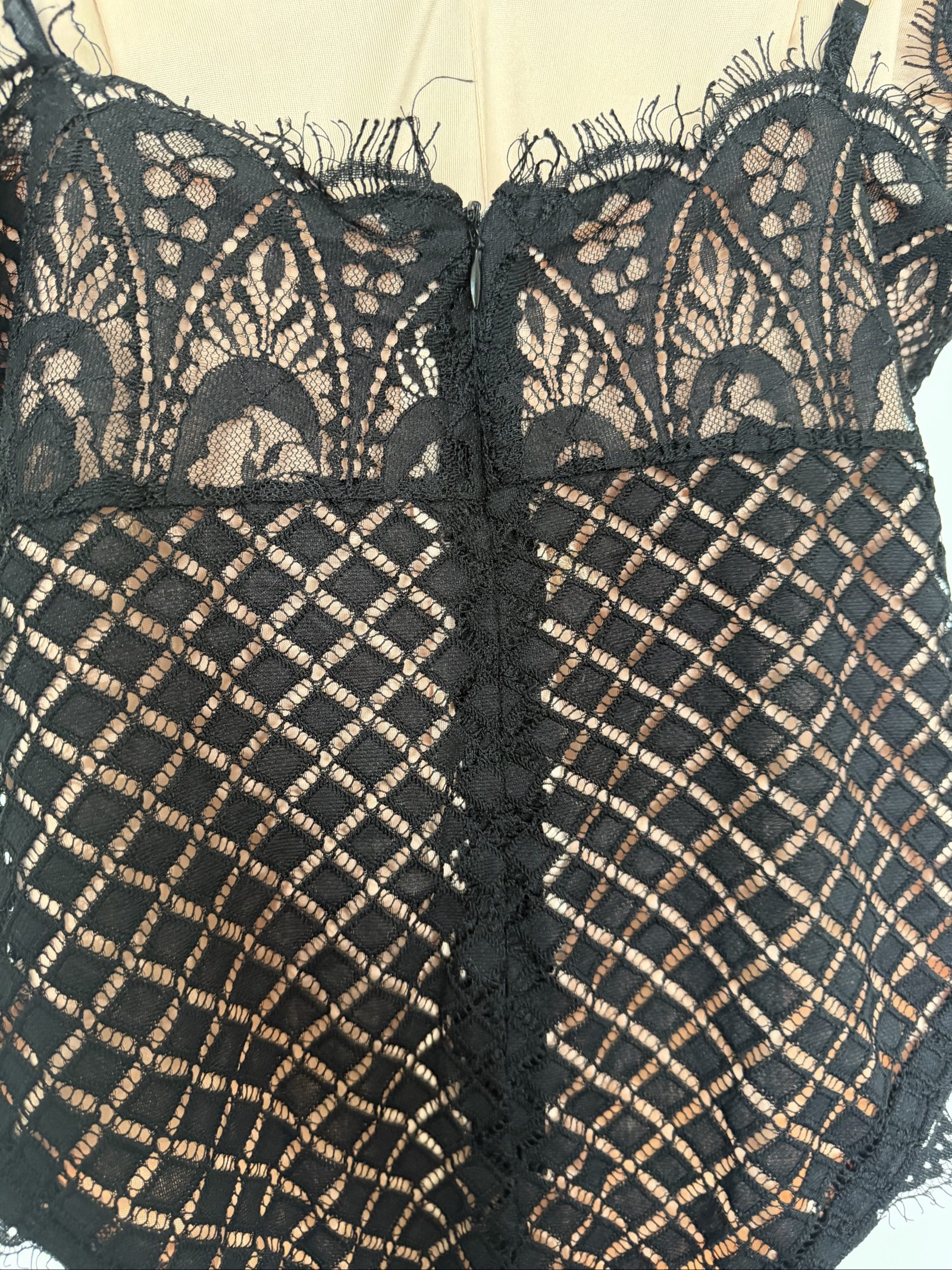 Black Lace Bodysuit Lingerie Size S/M Sheer Floral Design image 7