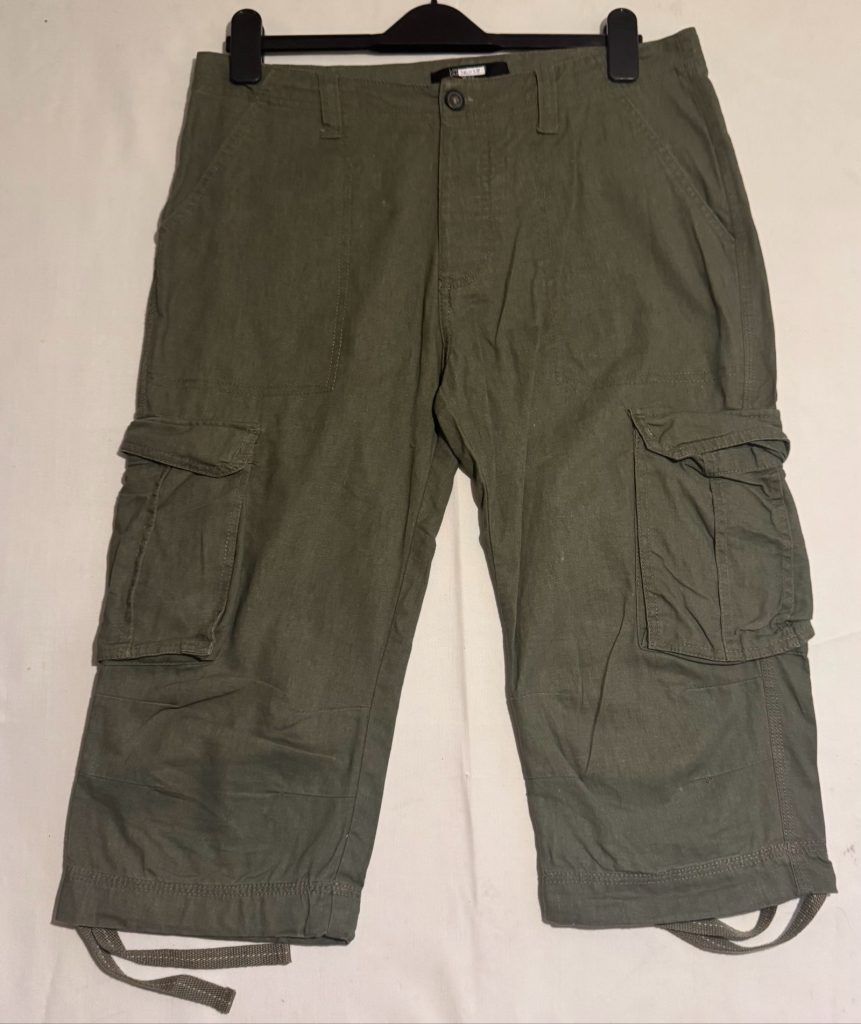 Unbranded Olive Linen Blend Cargo Shorts W32