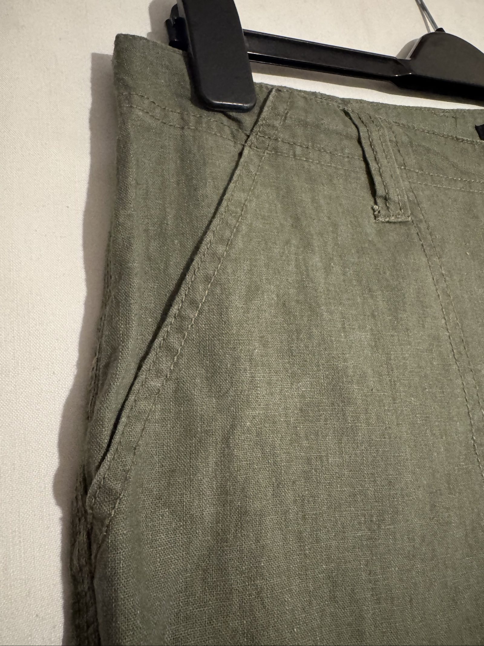 Unbranded Olive Linen Blend Cargo Shorts W32 image 3