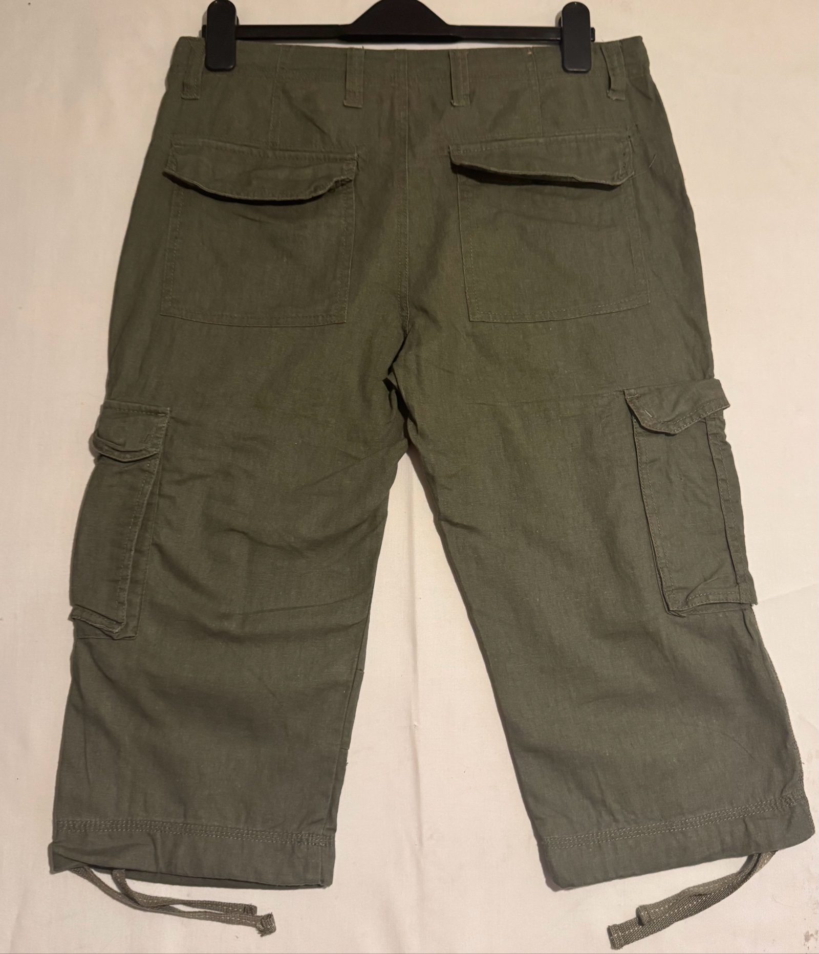Unbranded Olive Linen Blend Cargo Shorts W32 image 5