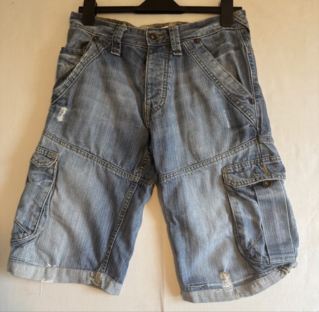 Burton Light Blue Denim Cargo Shorts Waist 30" Short