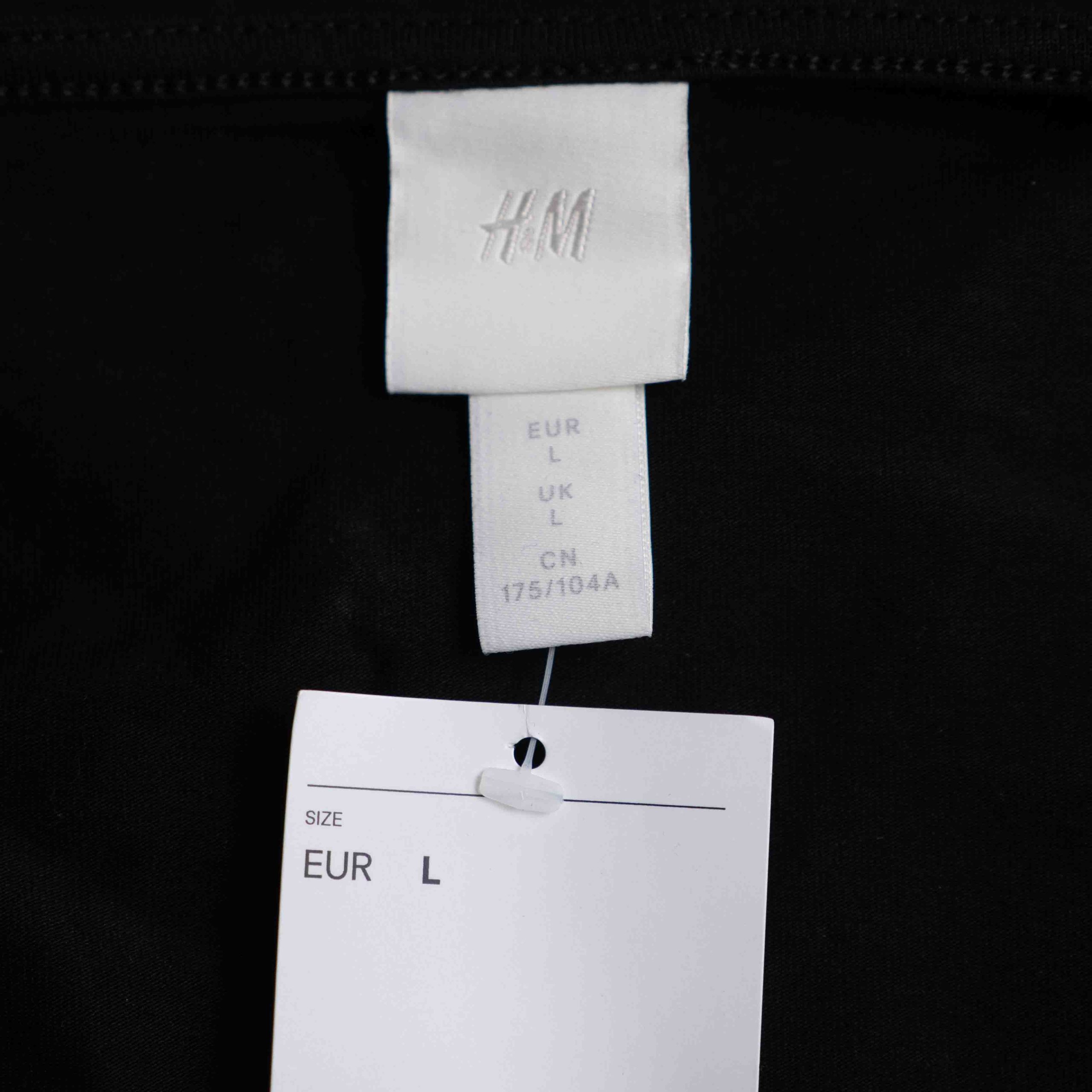 H&M Black Puff Sleeve Top Large Cotton Blend NWT image 5
