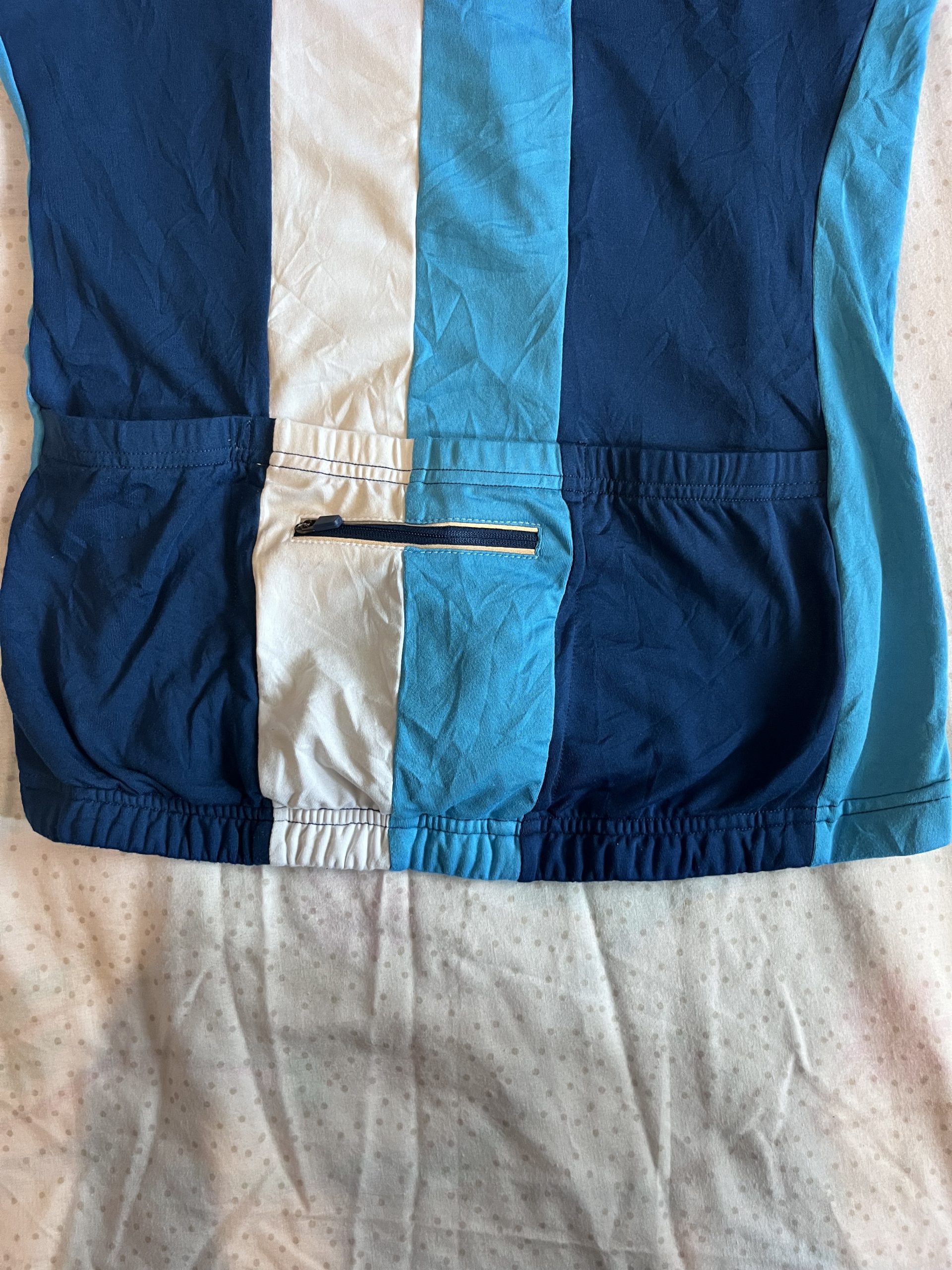 RideLondon Navy and Light Blue Cycling Jacket mens XS with Zipper & Pockets image 6