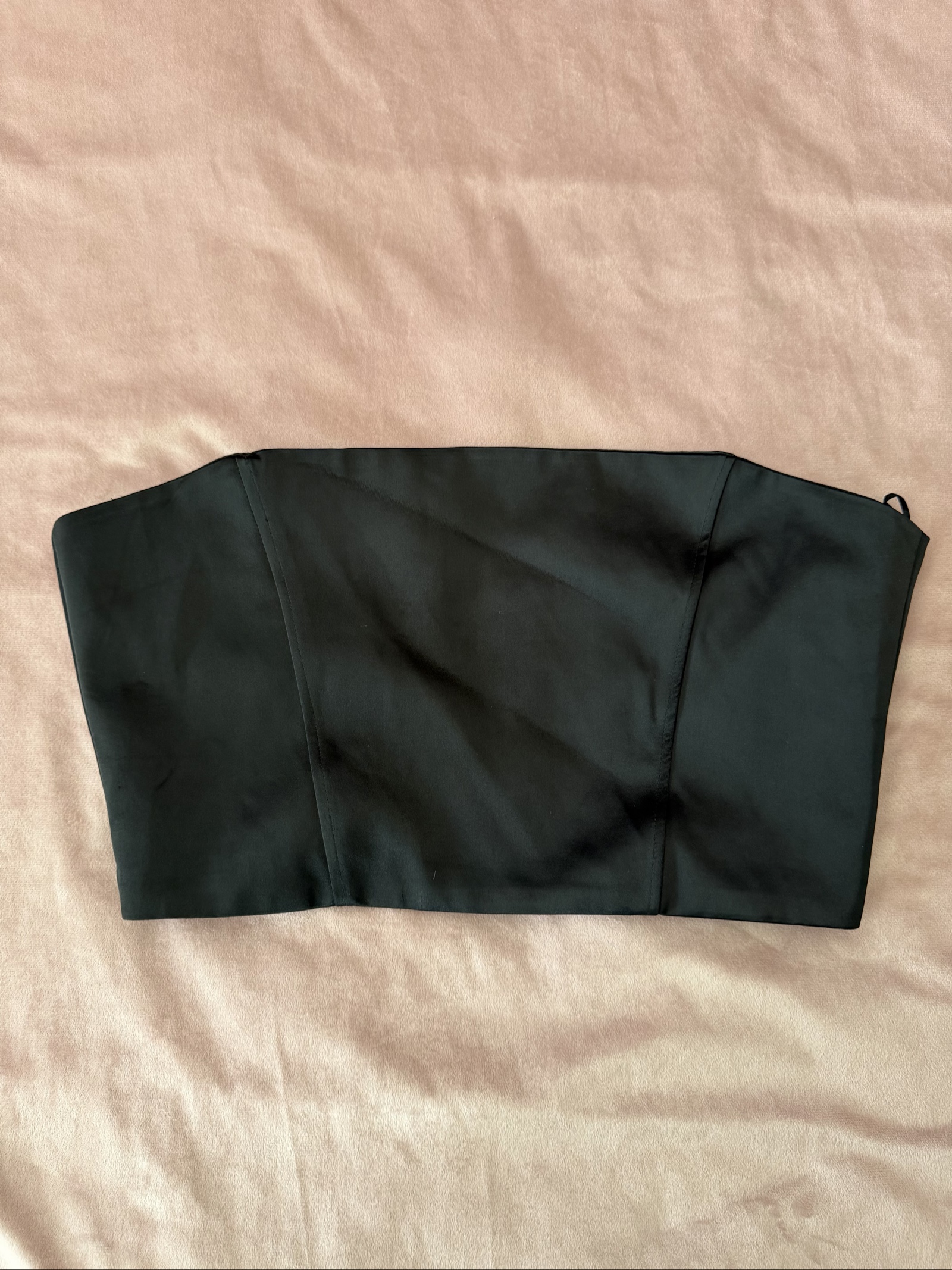 Sexy Zara Black Strapless Corset Crop Top Large