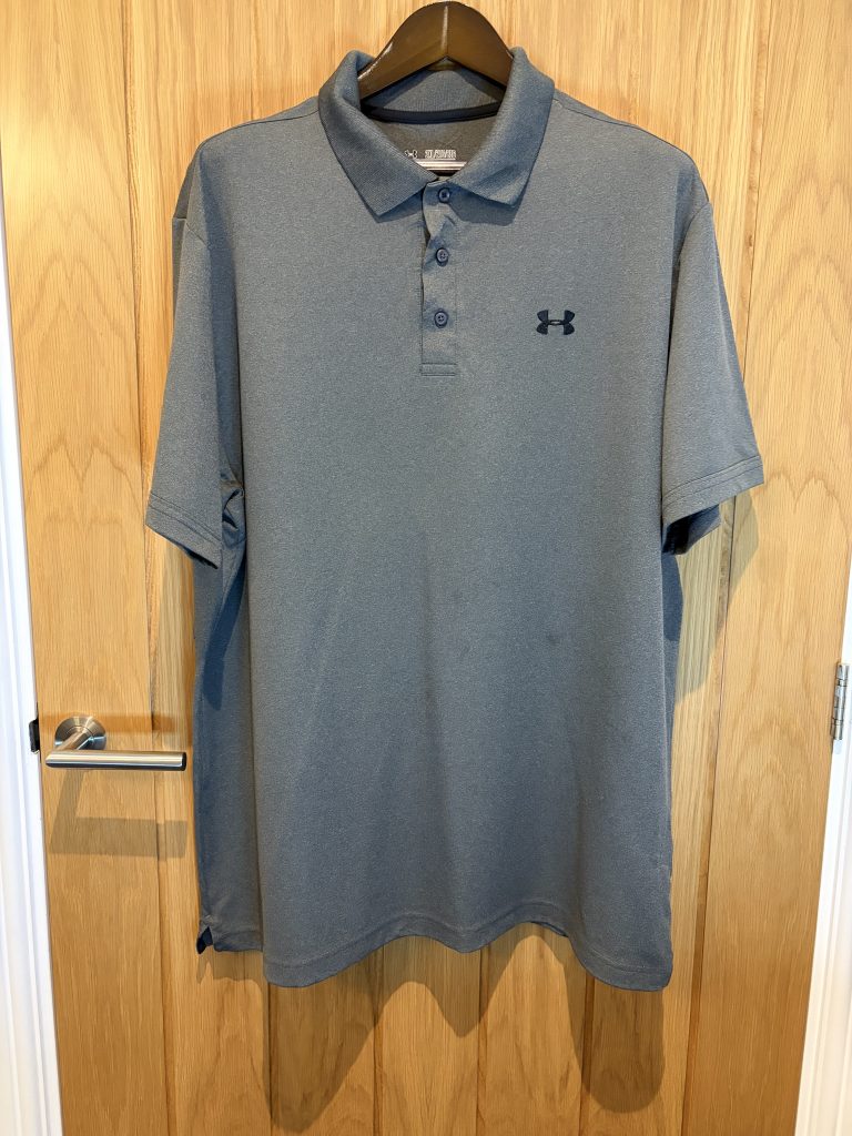 Under Armour Heatgear Polo Shirt Grey Marl Mens 2XL Golf Sports Performance