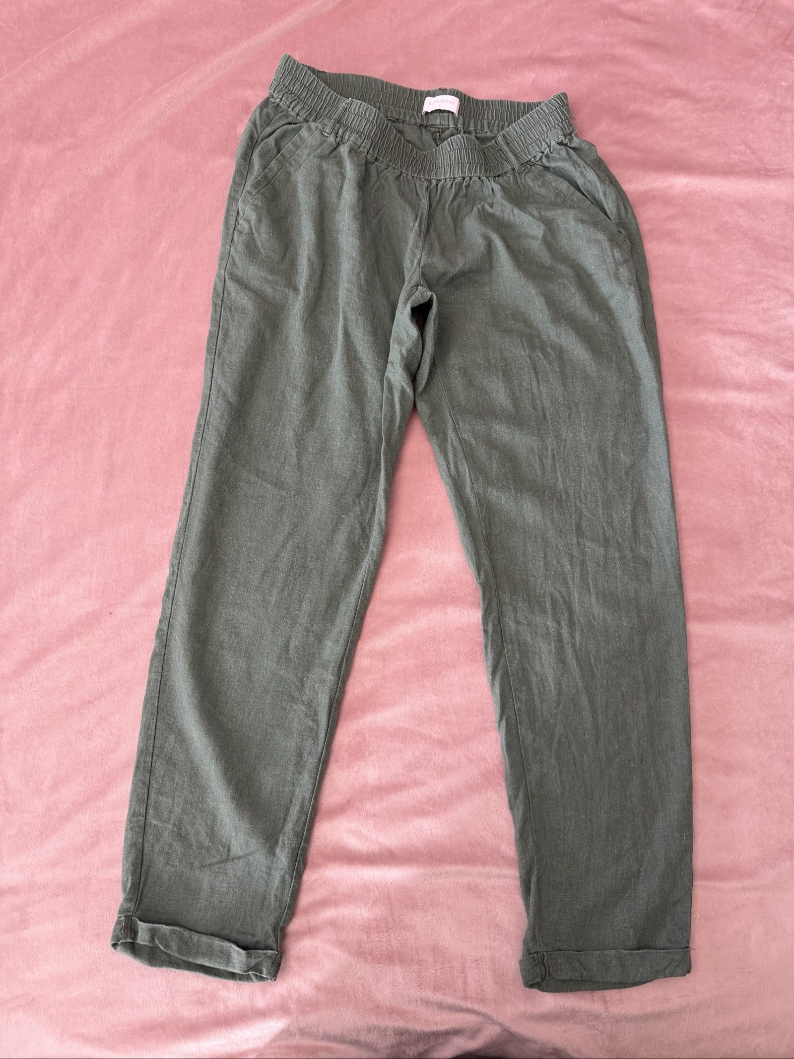Beachvibe Green Linen Blend Trousers M image 2