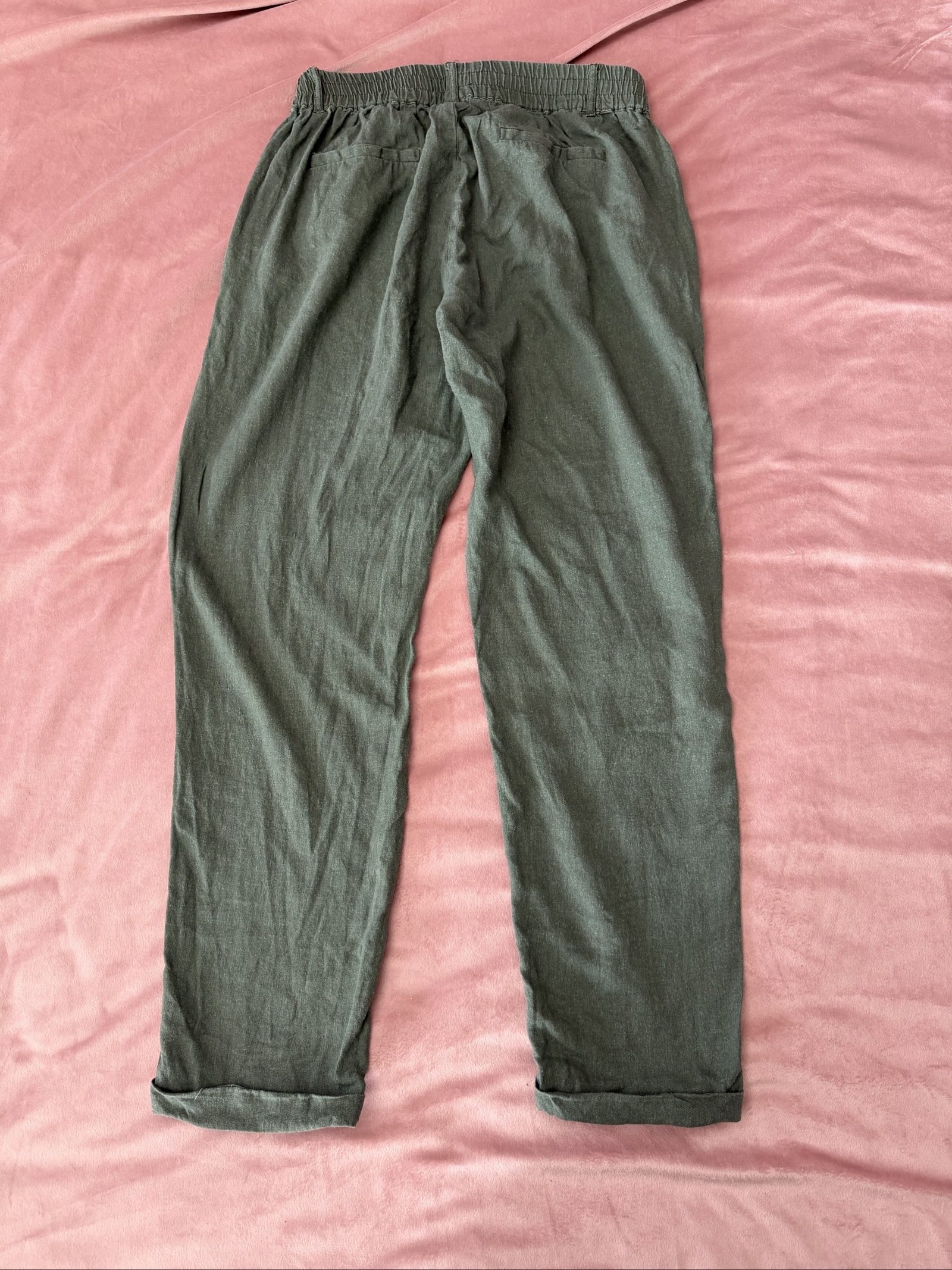Beachvibe Green Linen Blend Trousers M image 6