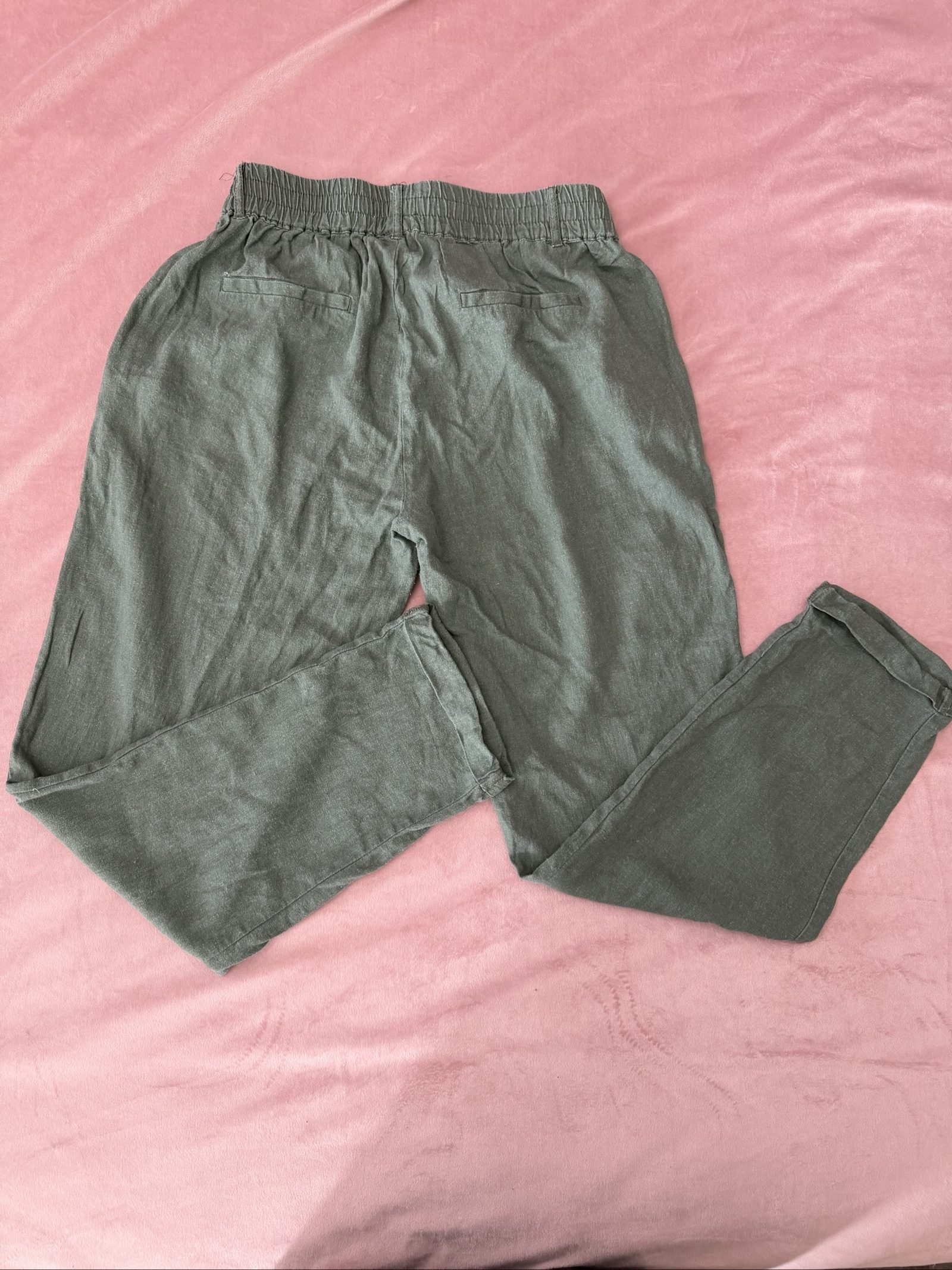 Beachvibe Green Linen Blend Trousers M image 7
