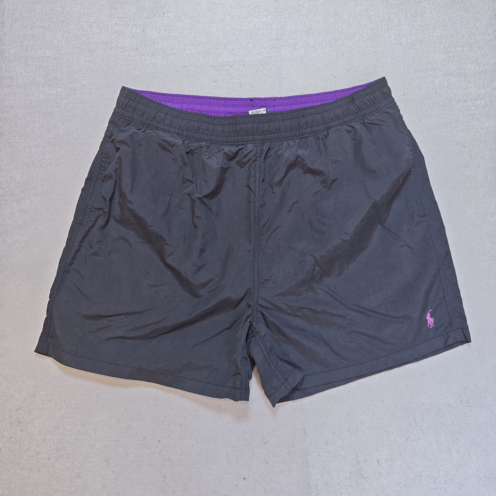 Polo Ralph Lauren Men's Black & Purple Swim Shorts XL Lightweight Quick Dry
