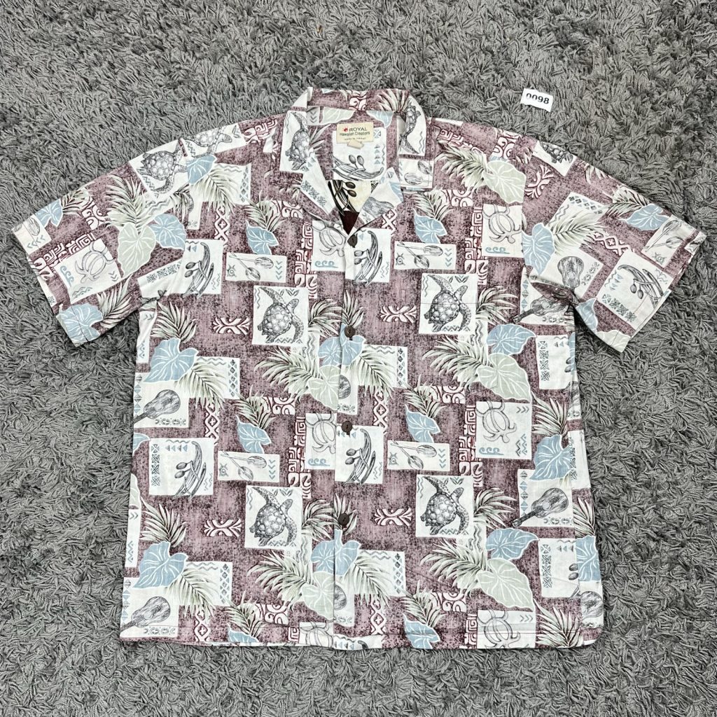 Royal Hawaiian Creations Burgundy & Blue Short Sleeve Shirt XXL